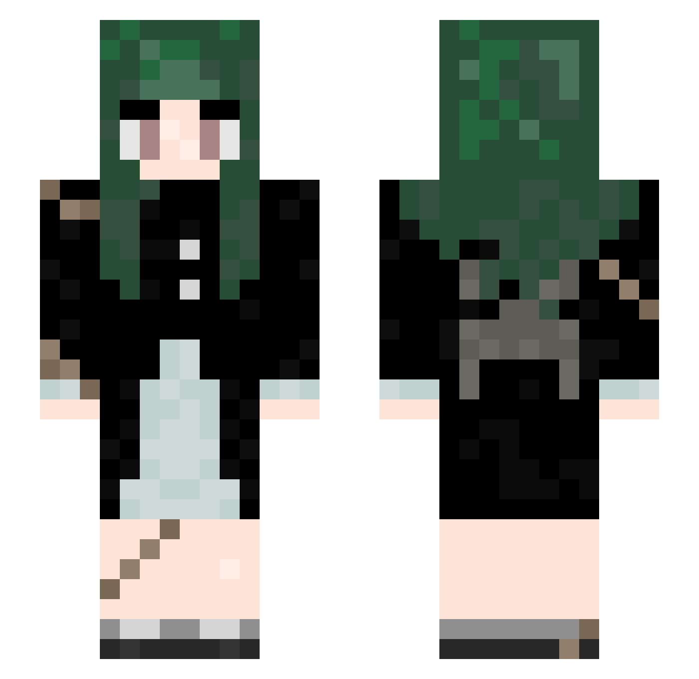calmchill Minecraft skin, front and back view