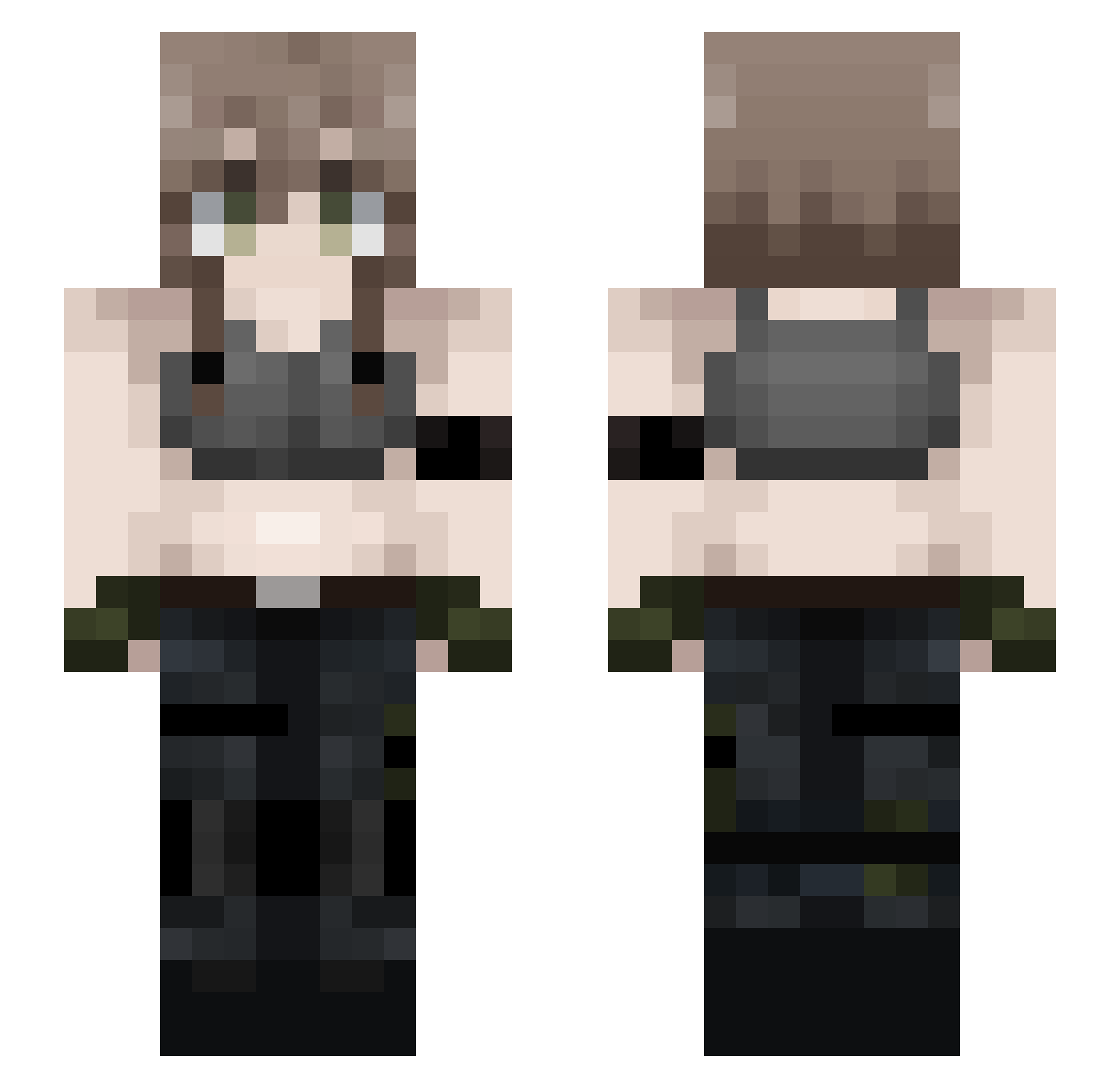 NierisSved Minecraft skin, front and back view