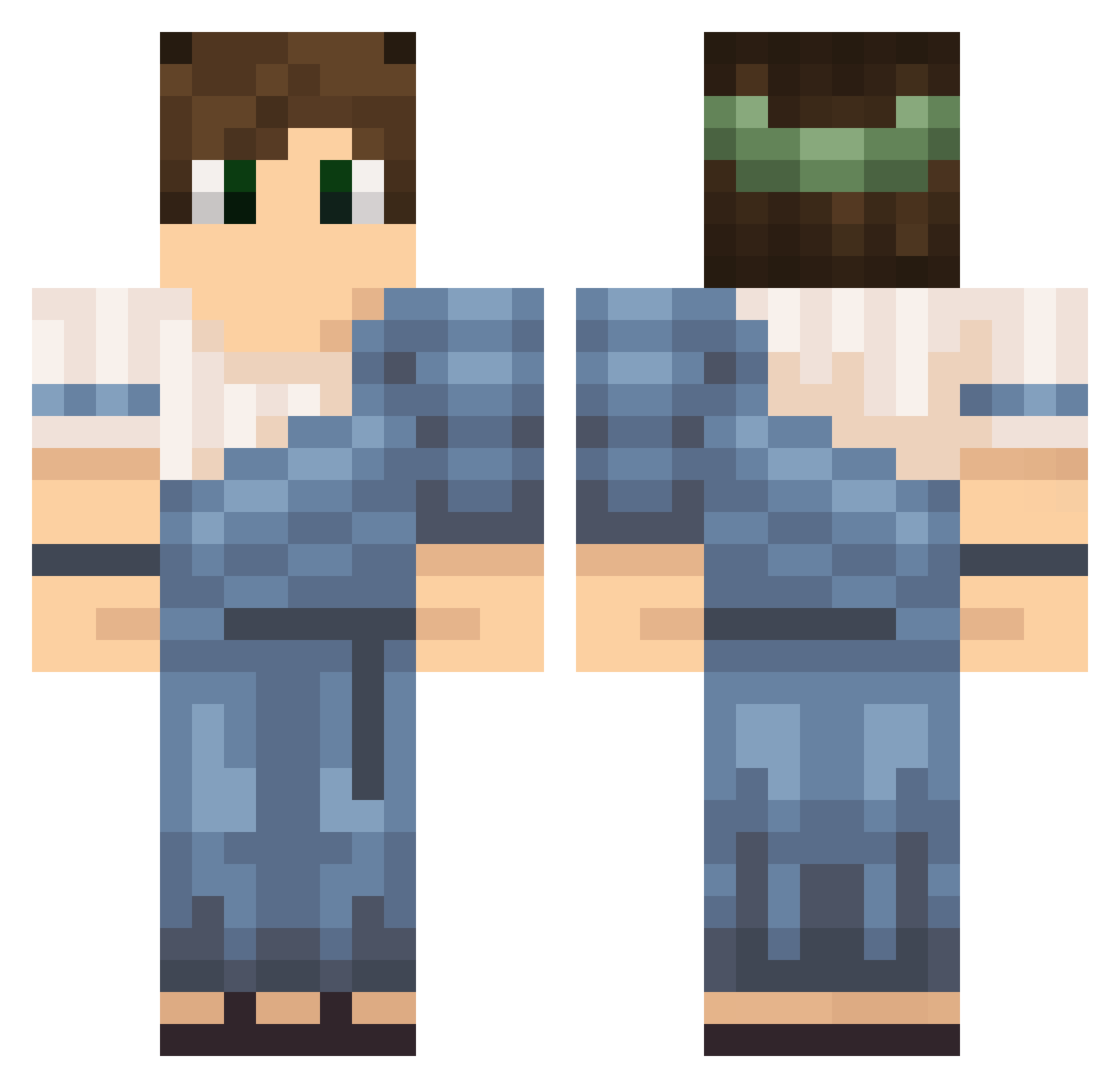 TimothEstPur Minecraft skin, front and back view