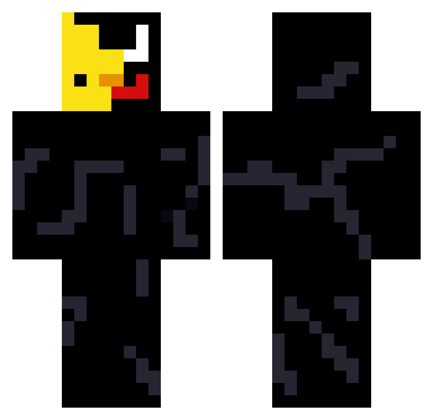 Sliced__ Minecraft skin, front and back view