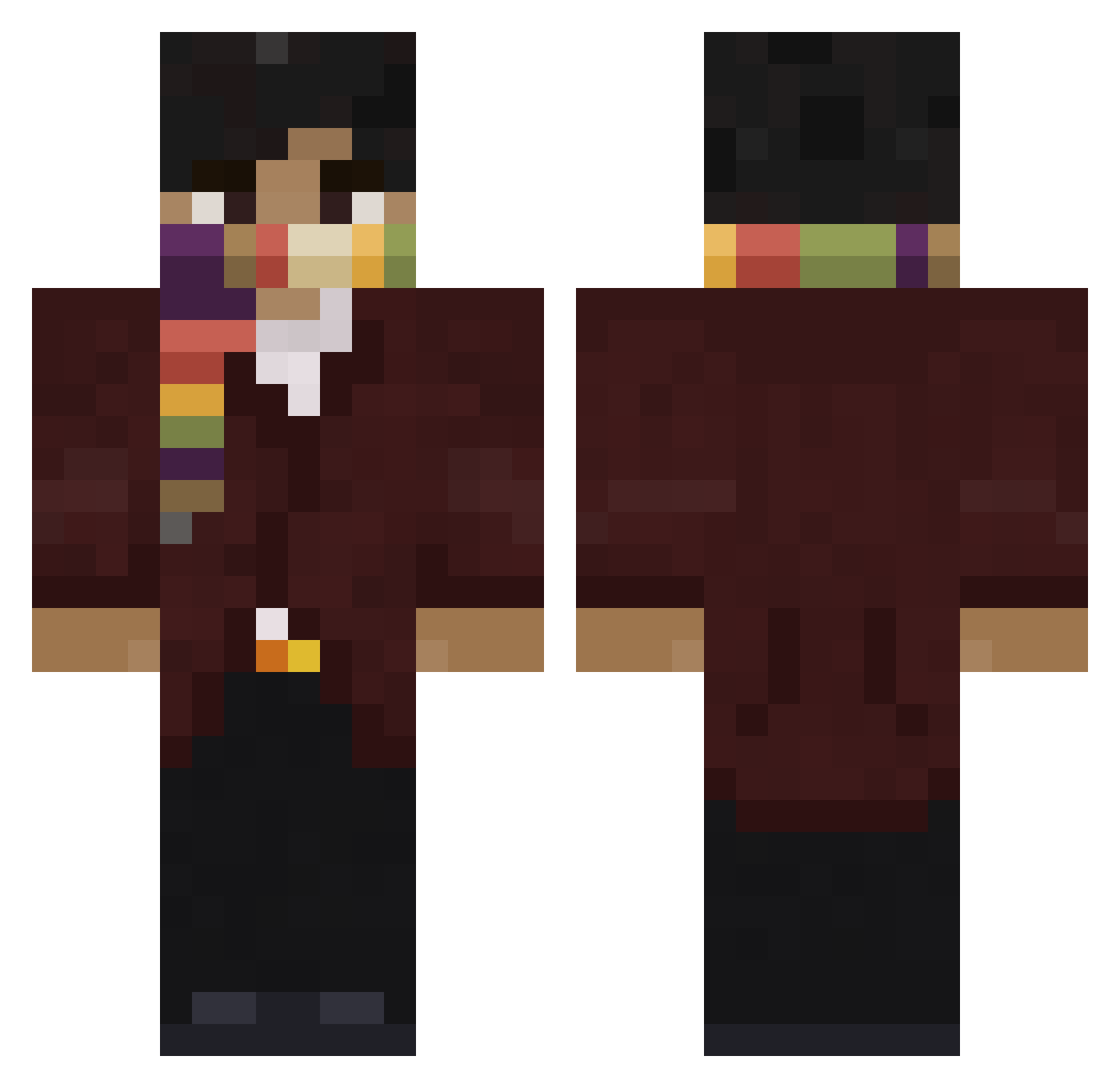 SharpSpears Minecraft skin, front and back view