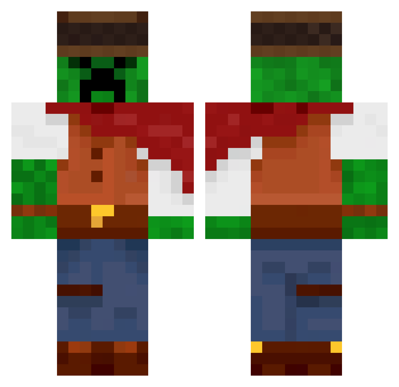 McJets Minecraft skin, front and back view