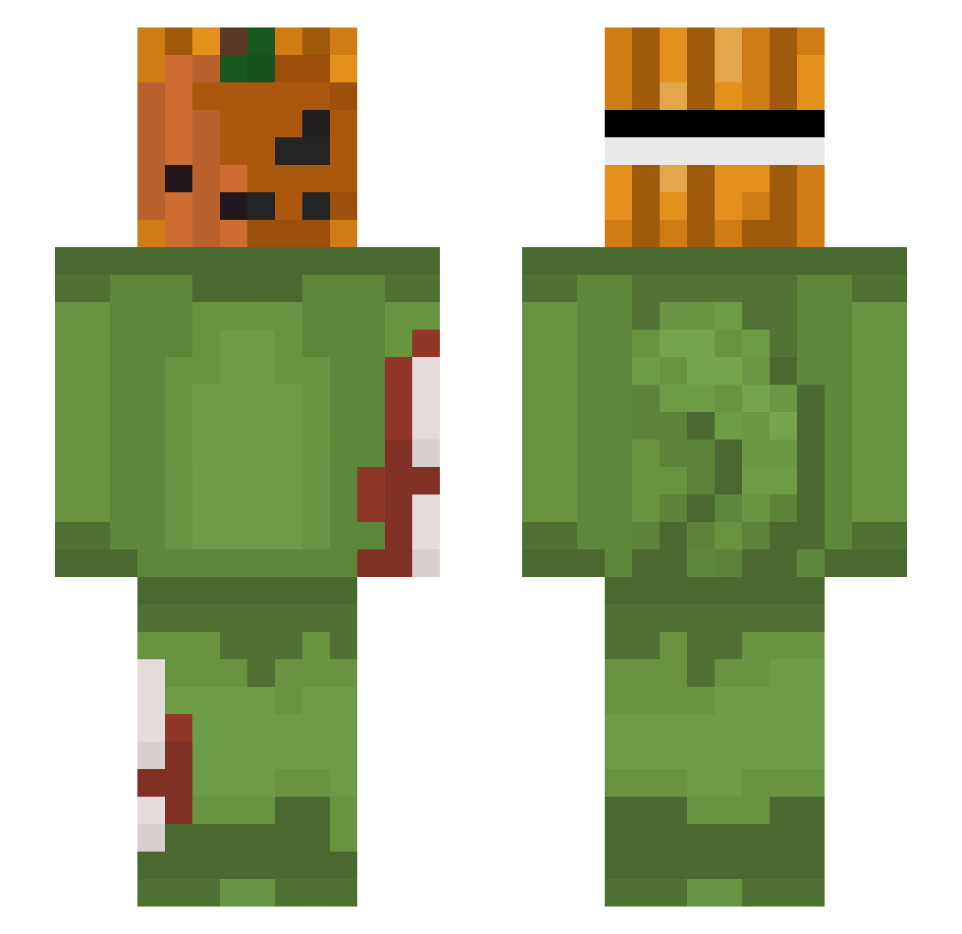 mopels Minecraft skin, front and back view