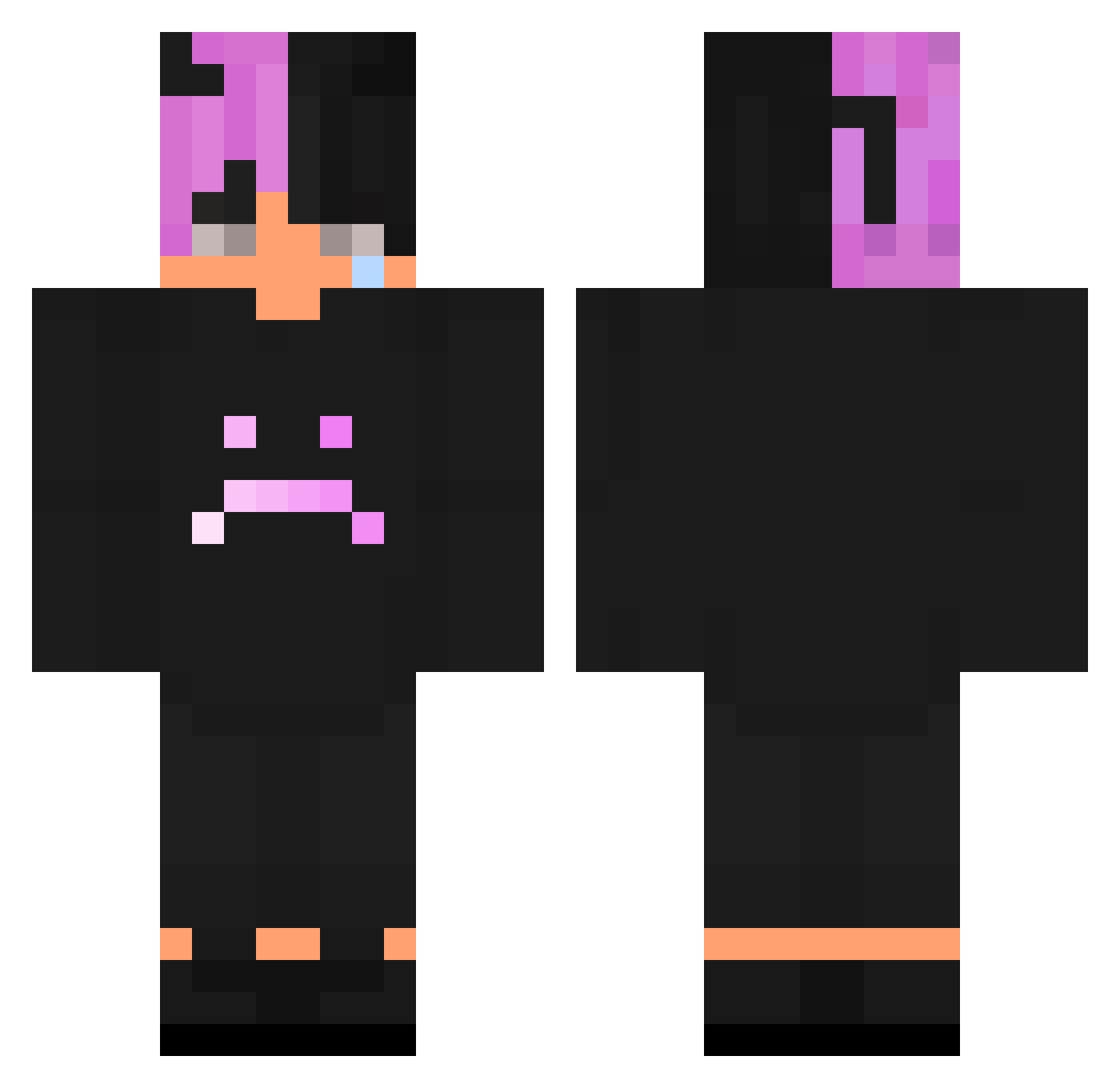 xLoLDoDx Minecraft skin, front and back view