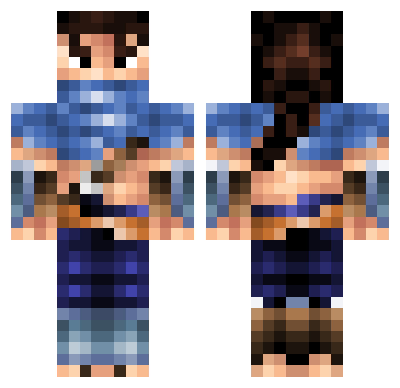kingofthejungles Minecraft skin, front and back view
