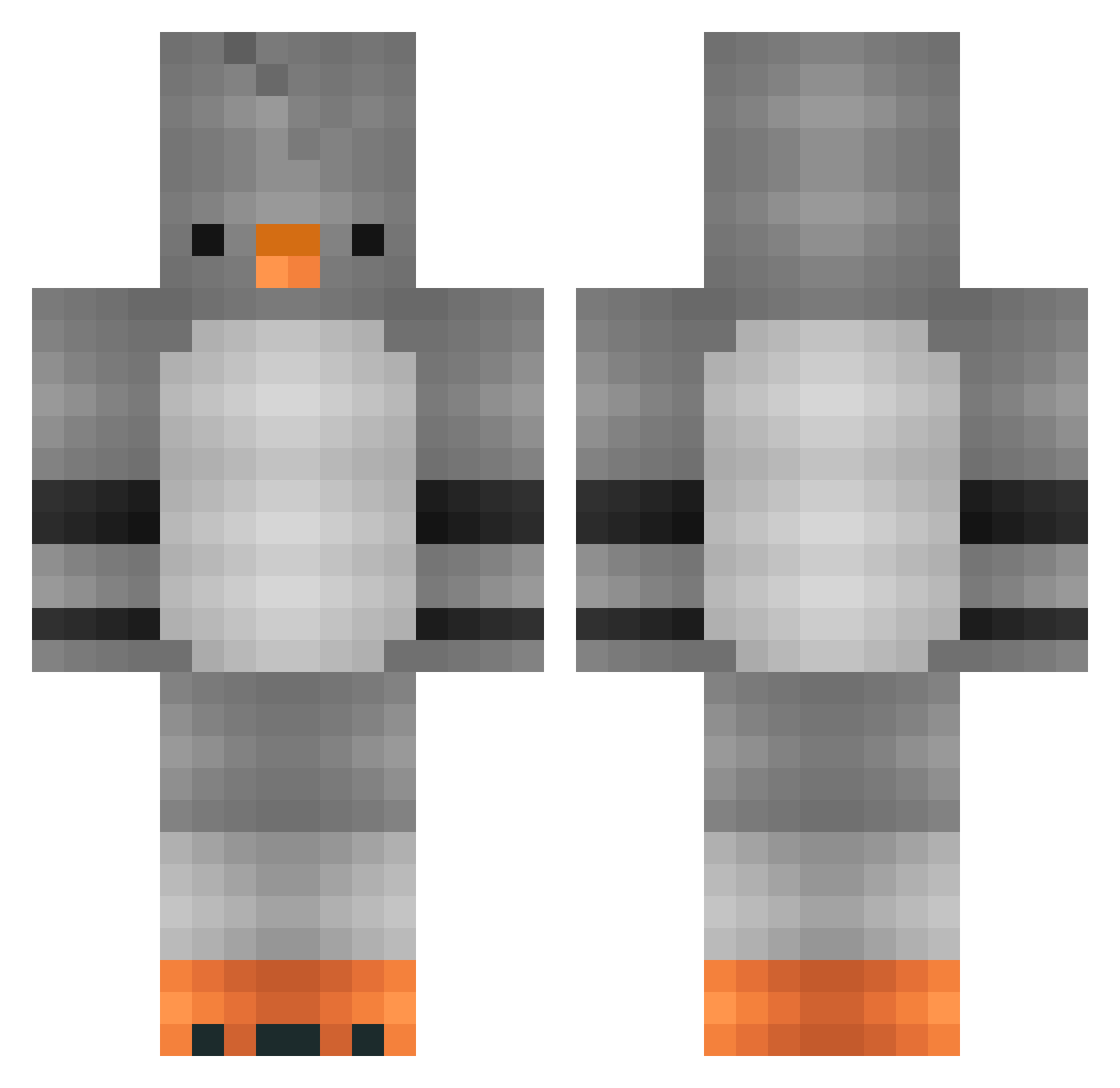 TotallyChill_ Minecraft skin, front and back view
