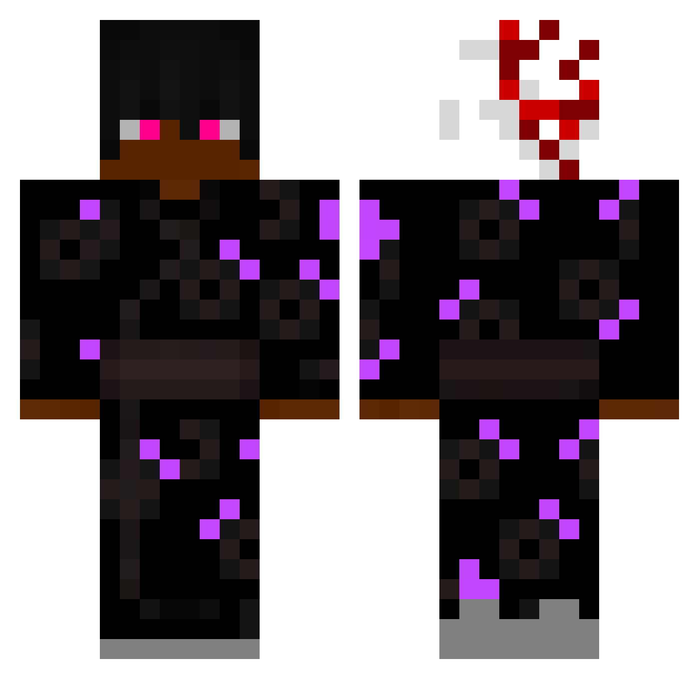 scythors Minecraft skin, front and back view