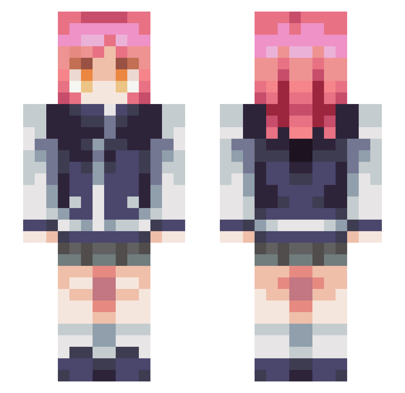 Komeji_VoidEye Minecraft skin, front and back view
