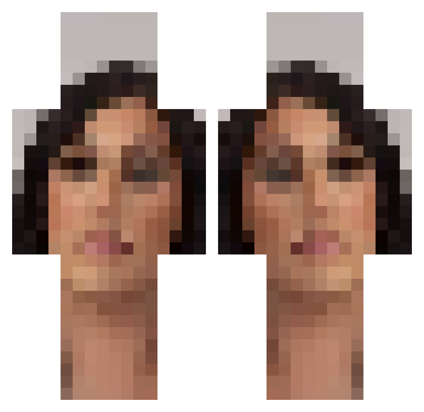 Wefa Minecraft skin, front and back view