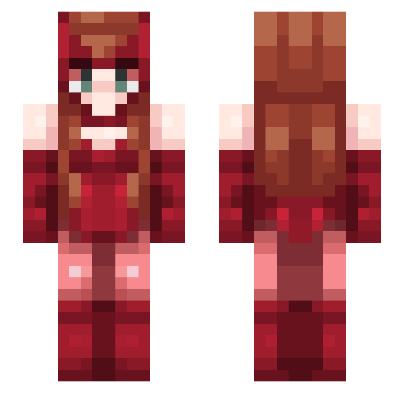 Dietmntnnd3w Minecraft skin, front and back view