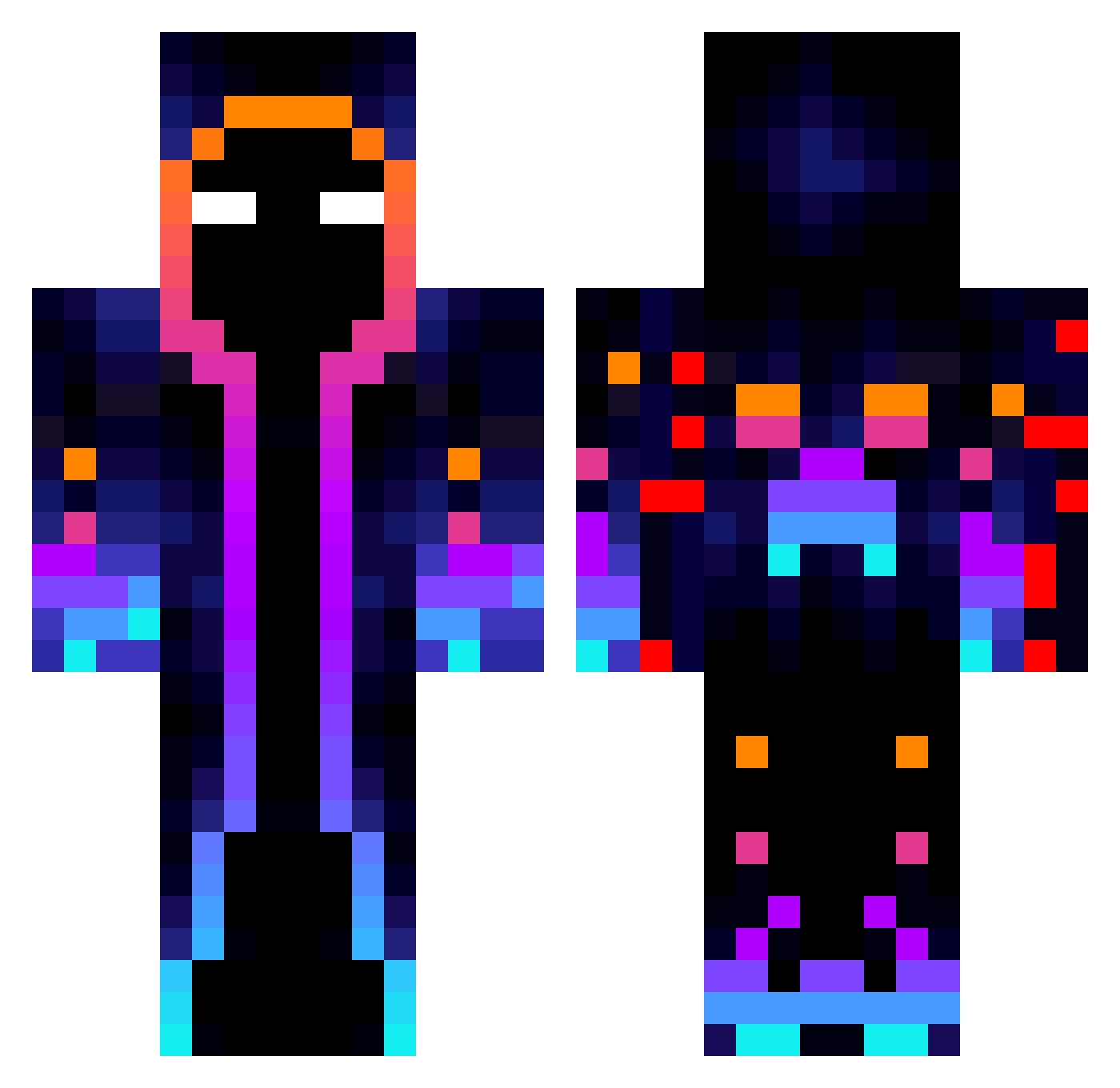 nelo6370 Minecraft skin, front and back view