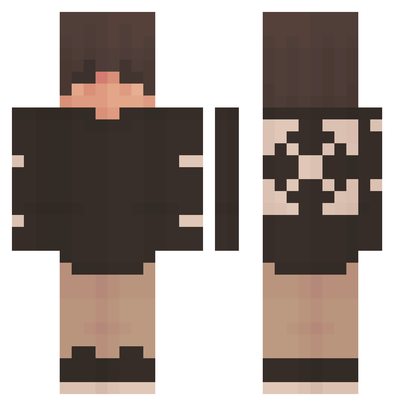 HyaAlin Minecraft skin, front and back view