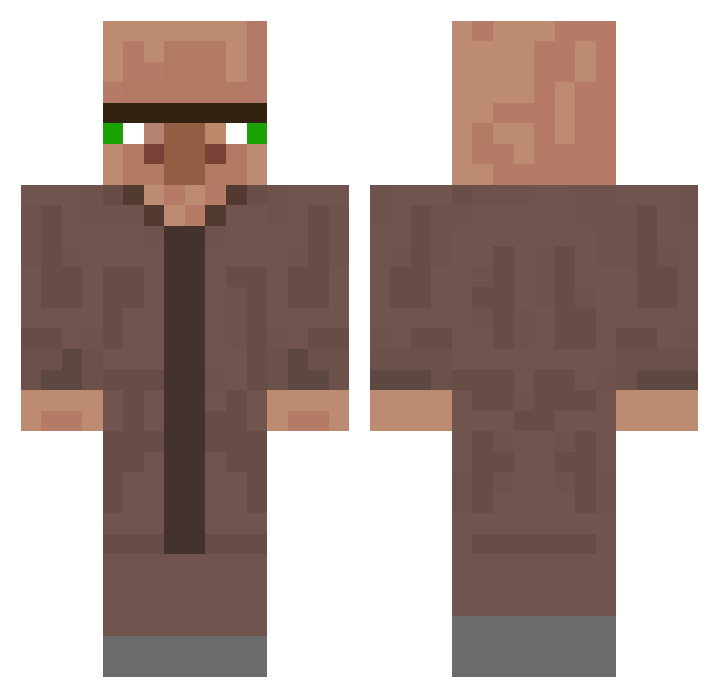 Popoff_le_gitan Minecraft skin, front and back view