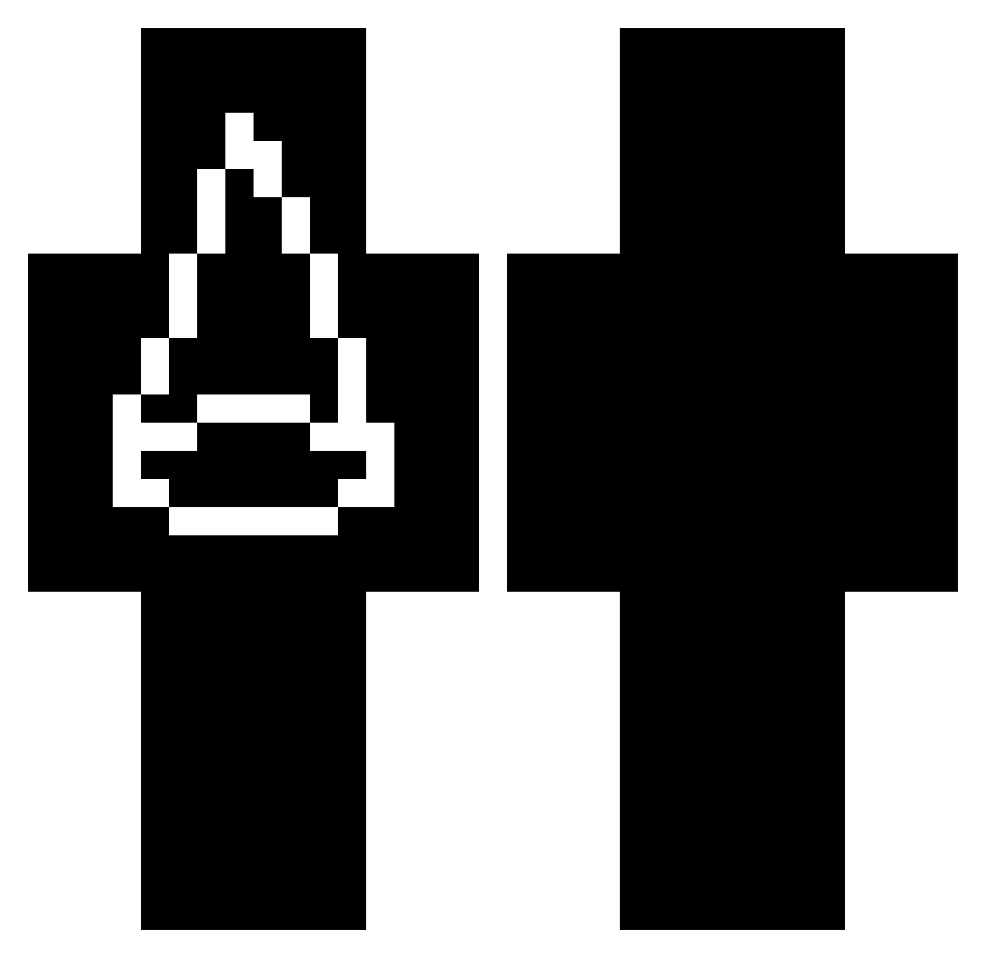 stozek Minecraft skin, front and back view