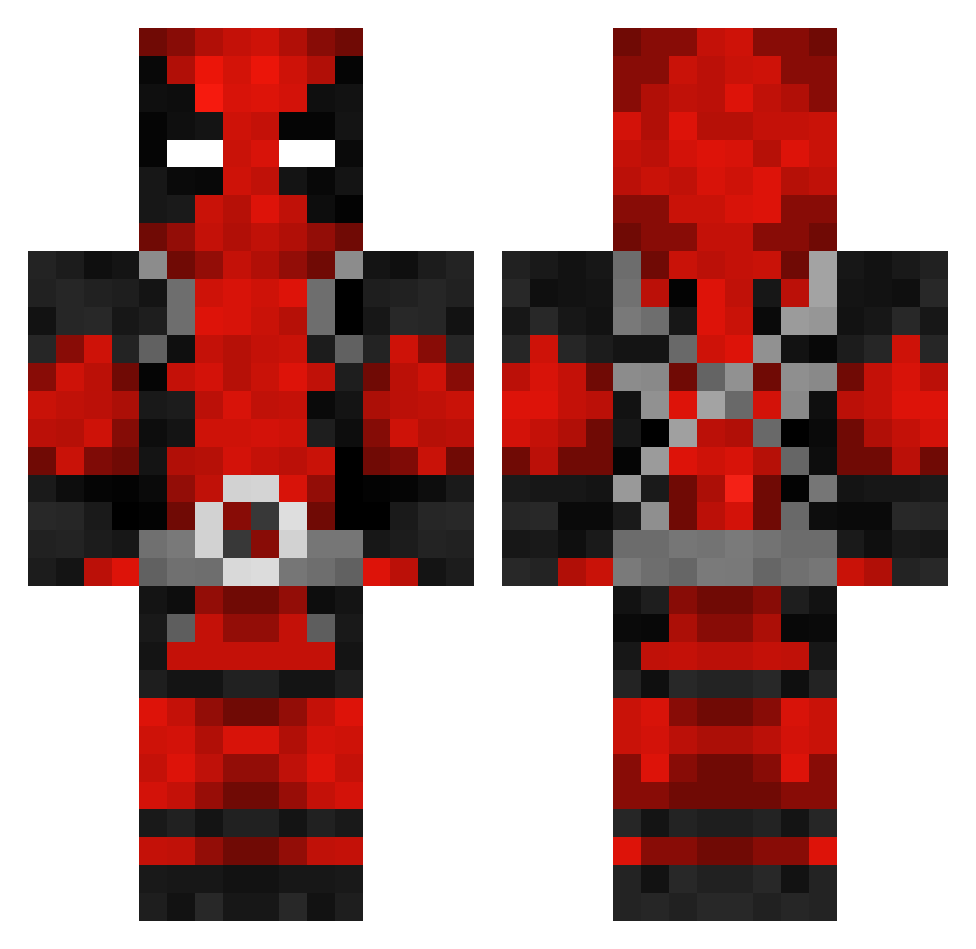 UnderCoverR Minecraft skin, front and back view