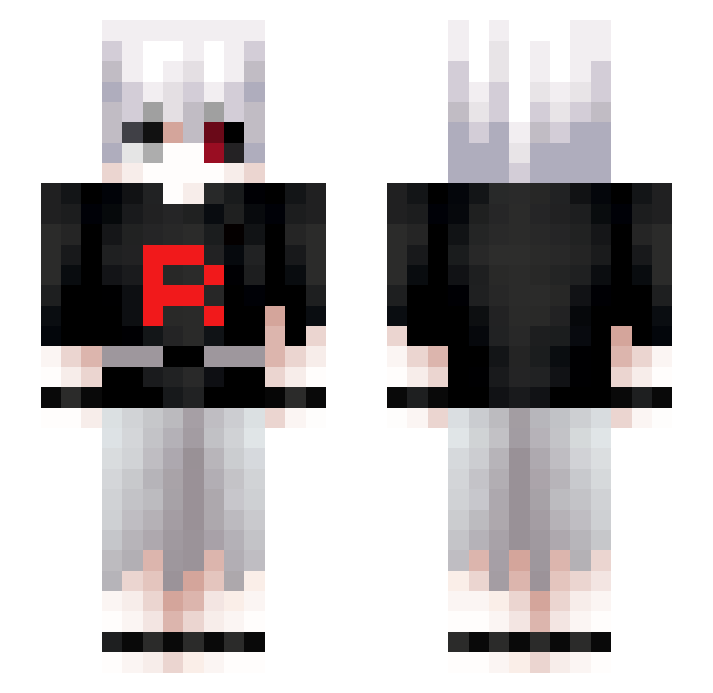 wrod Minecraft skin, front and back view