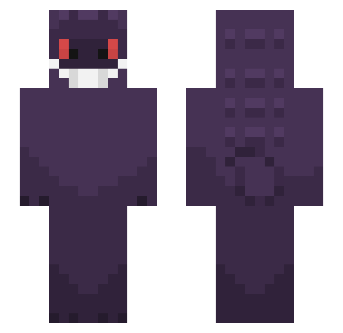 Puupuce Minecraft skin, front and back view