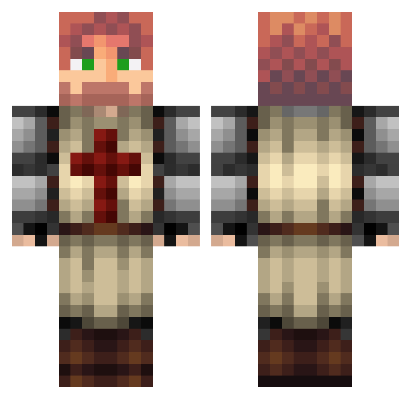 IconicAtomic Minecraft skin, front and back view