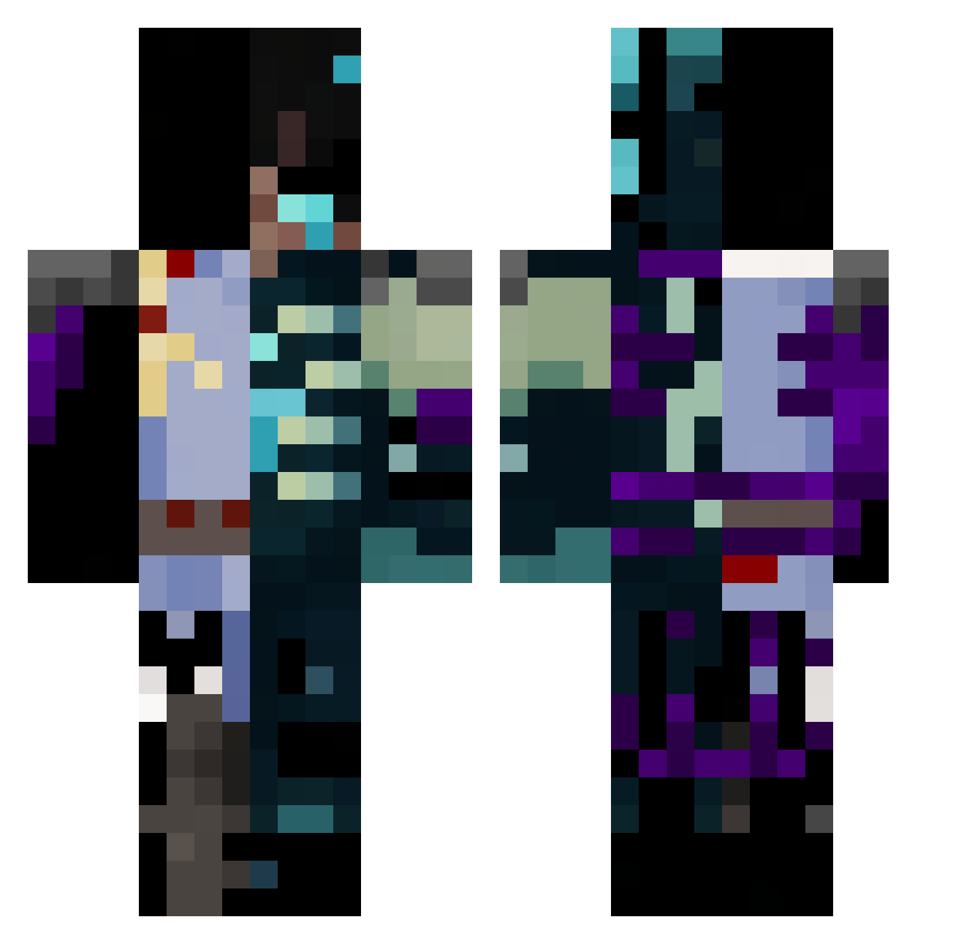 FieldLion Minecraft skin, front and back view