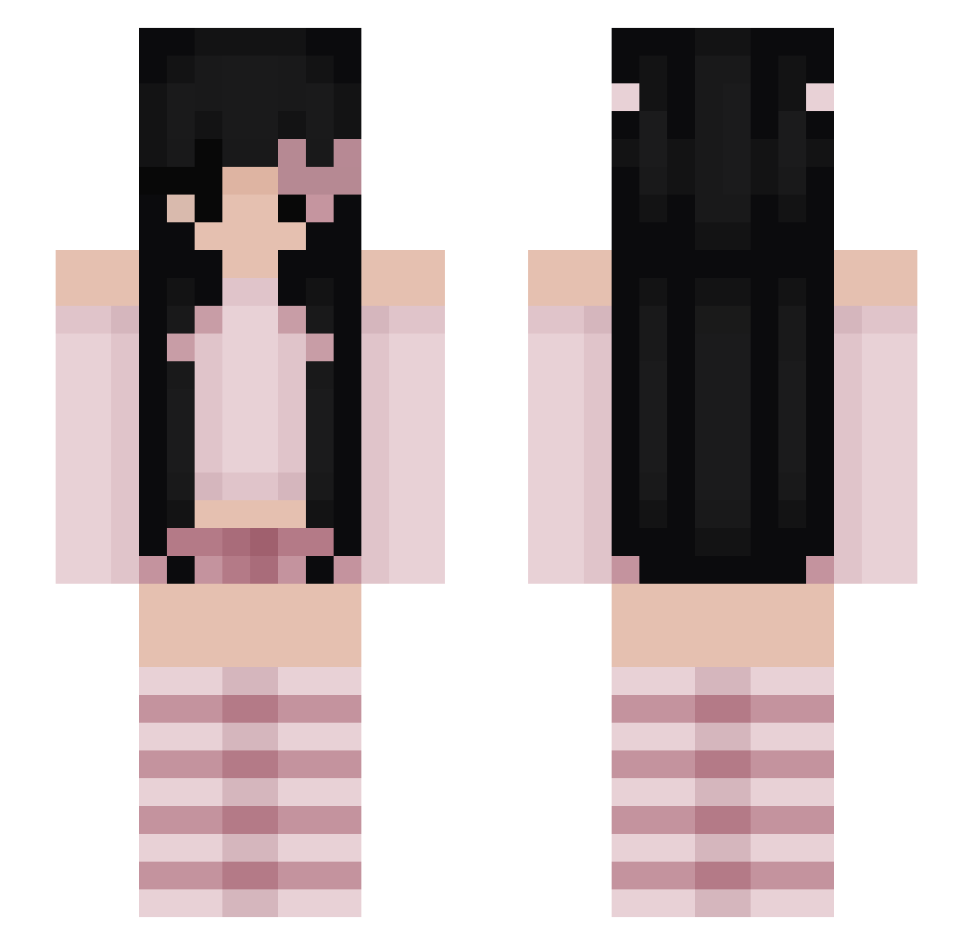 PlutoPotato20 Minecraft skin, front and back view