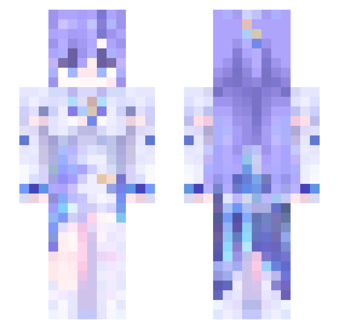 Cantarella_x Minecraft skin, front and back view