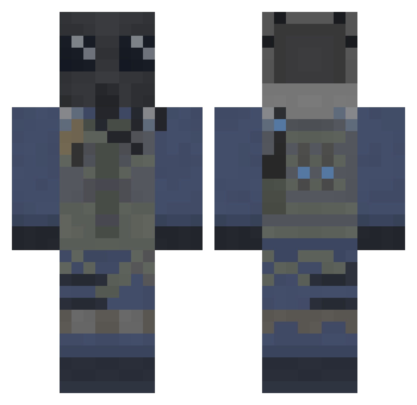 AKeb4ab Minecraft skin, front and back view