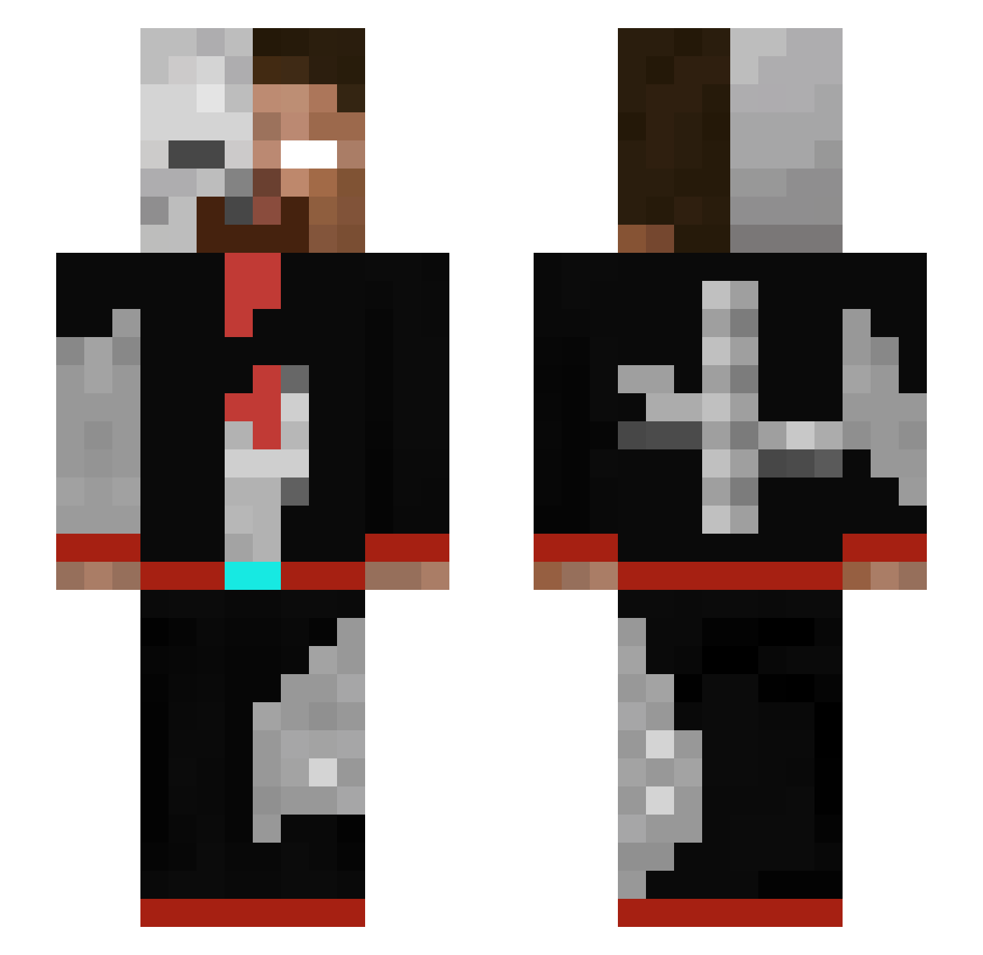 Tacho01 Minecraft skin, front and back view