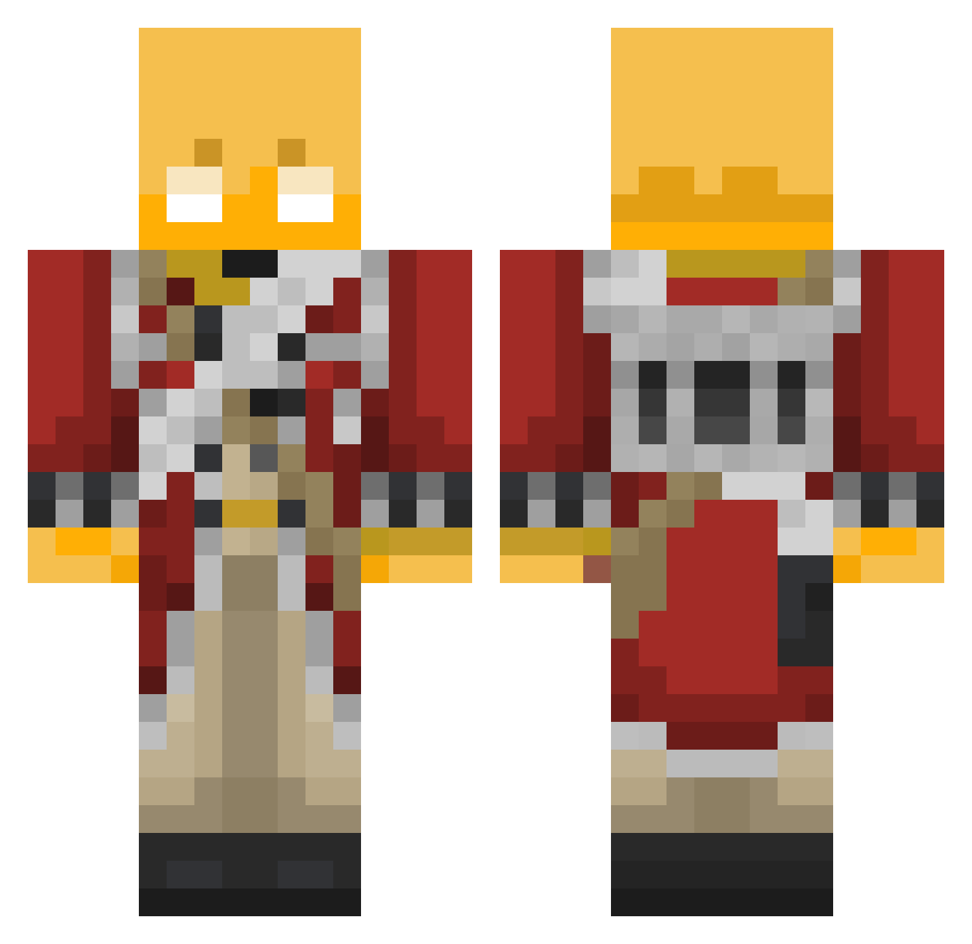 CloudZabove Minecraft skin, front and back view