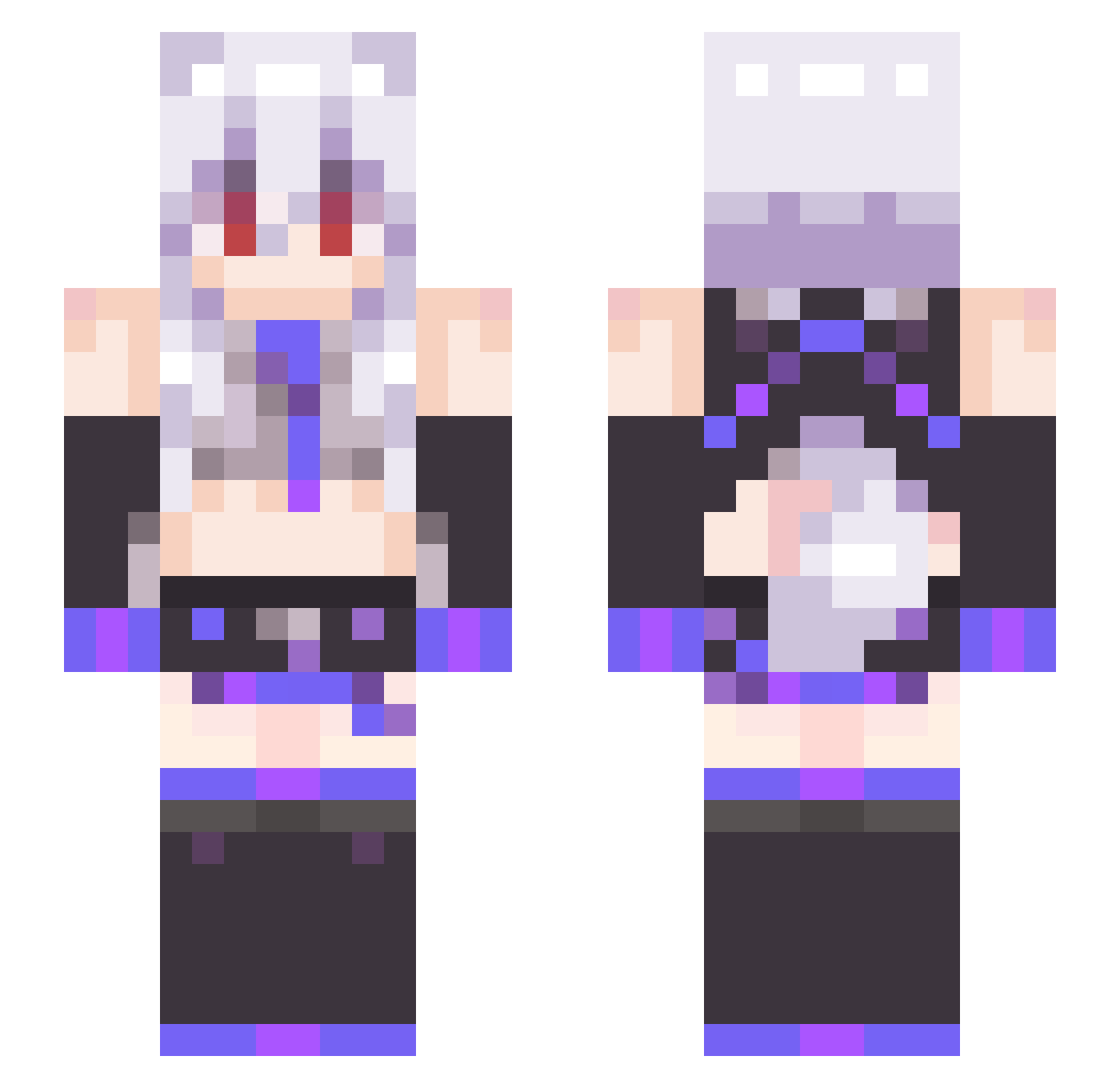 Ddsupper Minecraft skin, front and back view