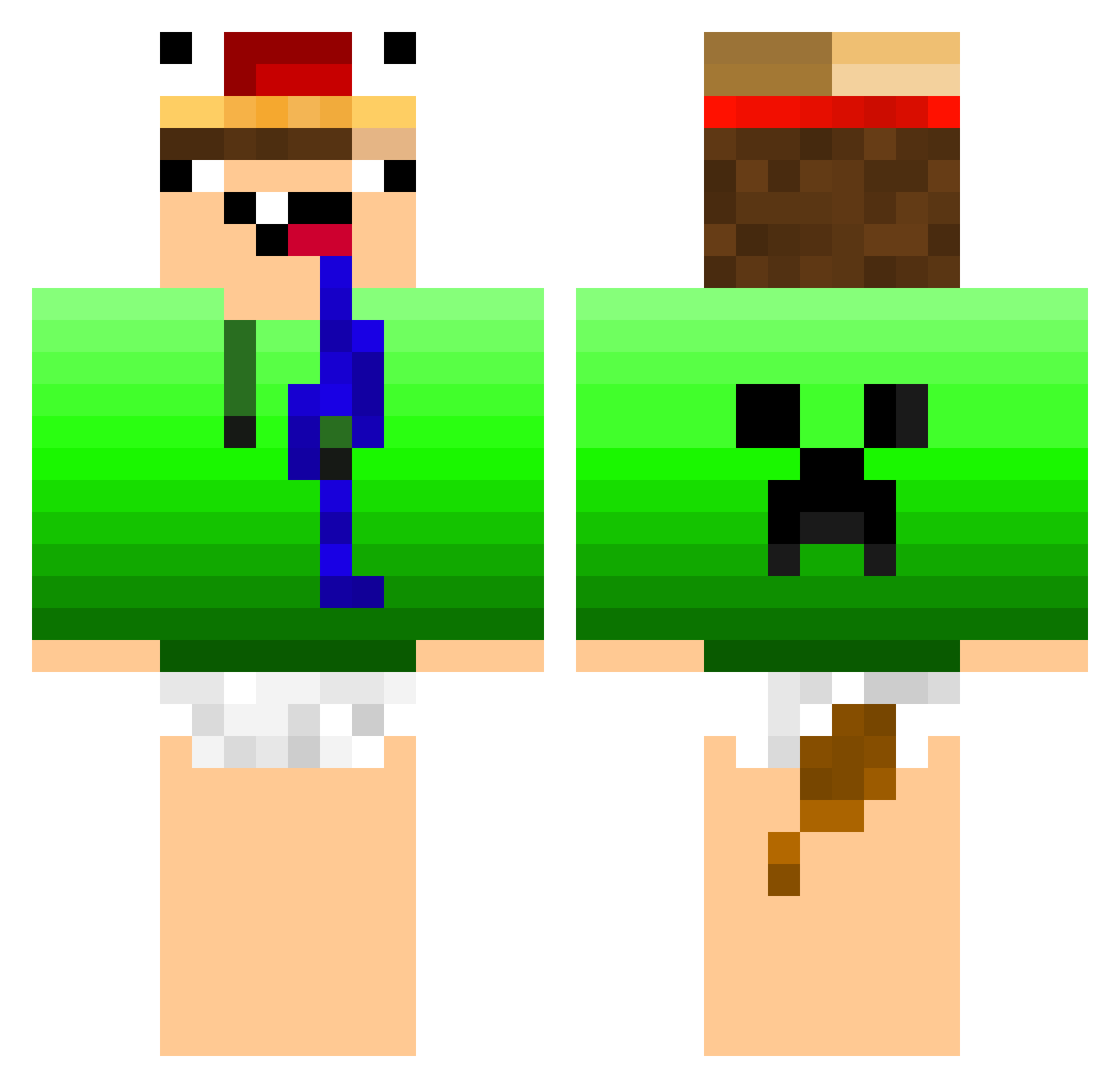 WolfGore022 Minecraft skin, front and back view