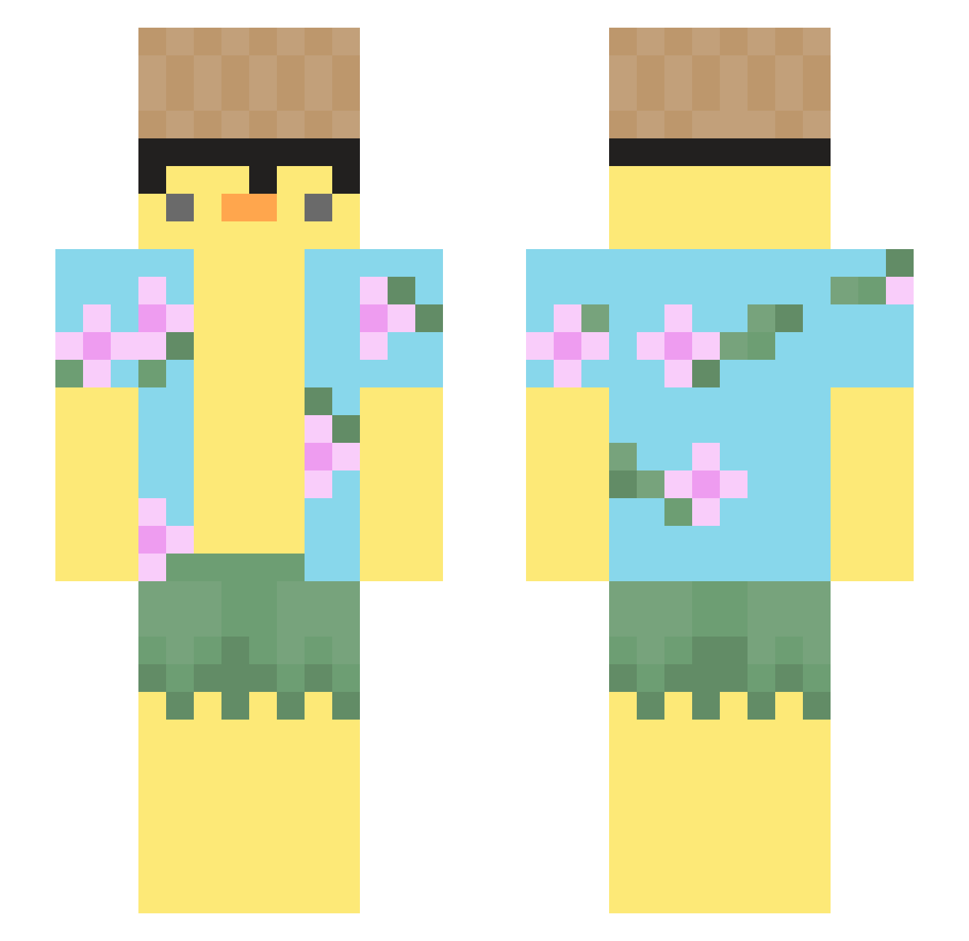 ResmetPasa Minecraft skin, front and back view
