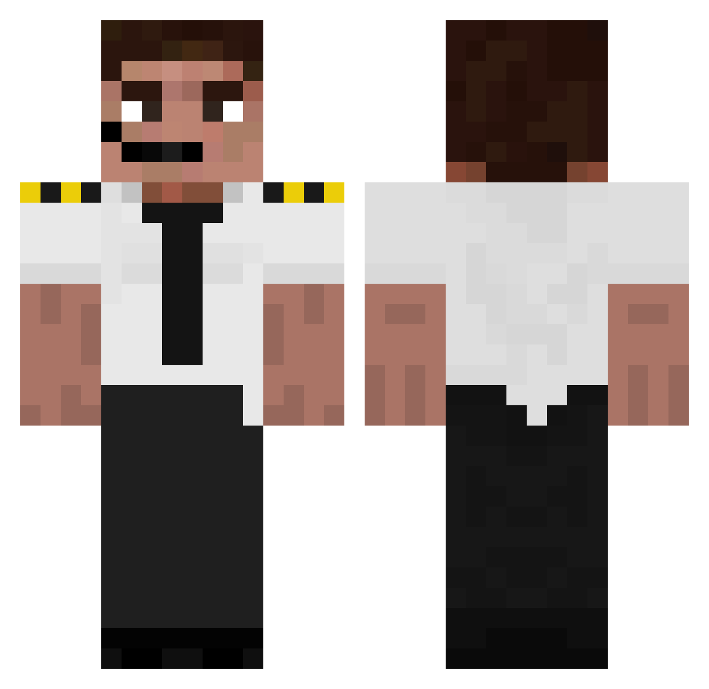 gusty Minecraft skin, front and back view