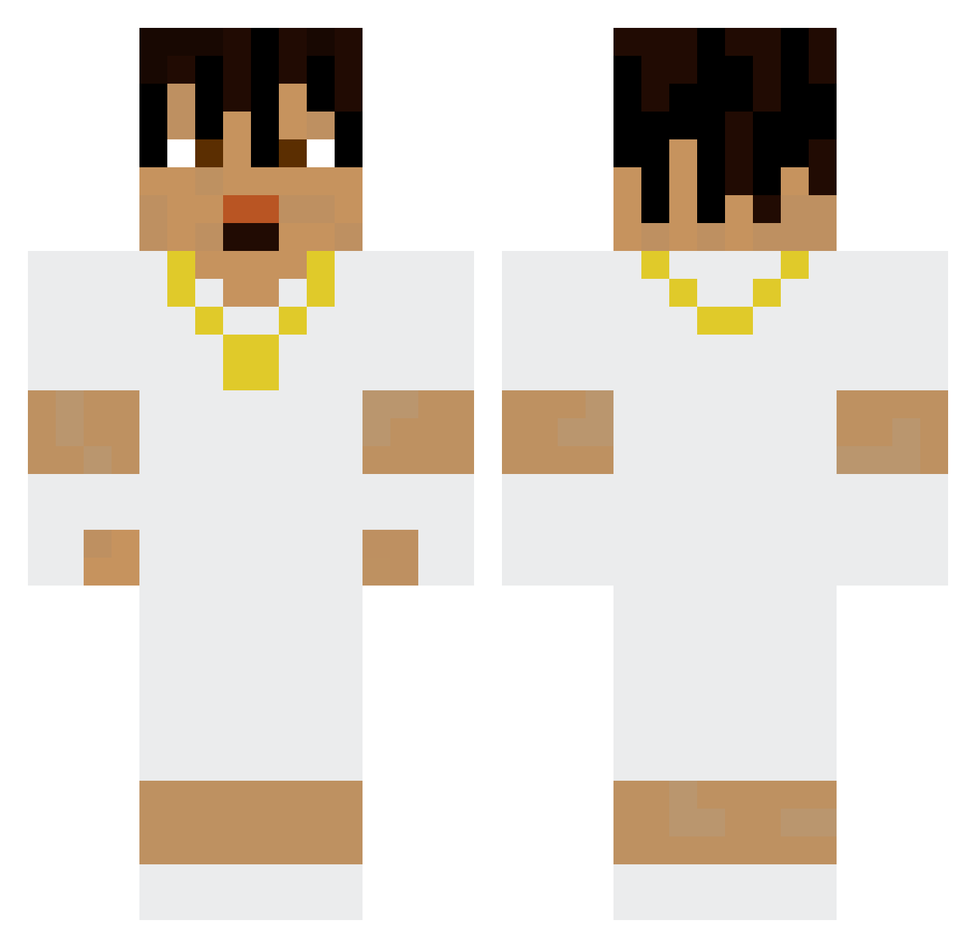 yKuroo_ Minecraft skin, front and back view