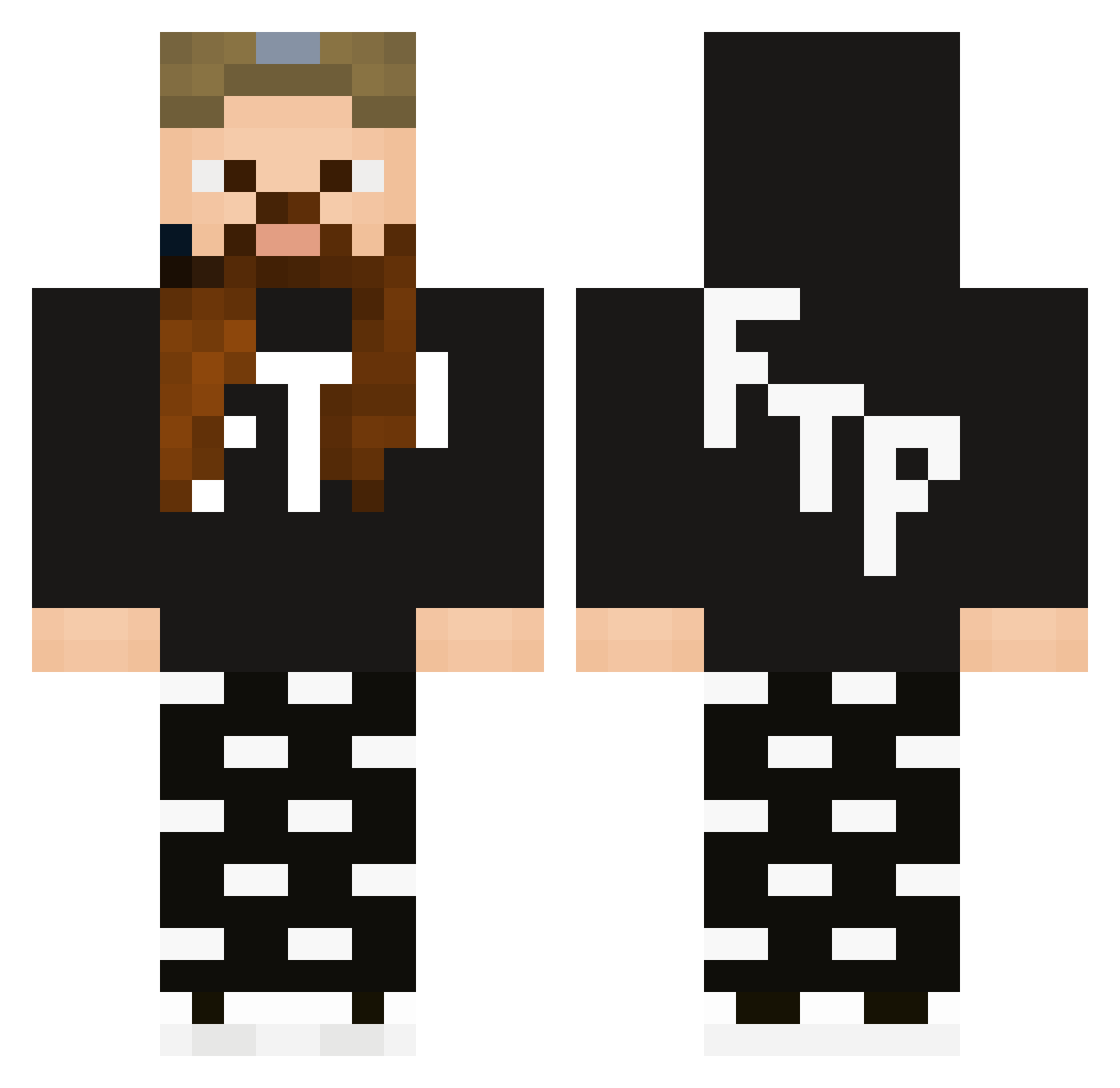 WILDjakeIV Minecraft skin, front and back view