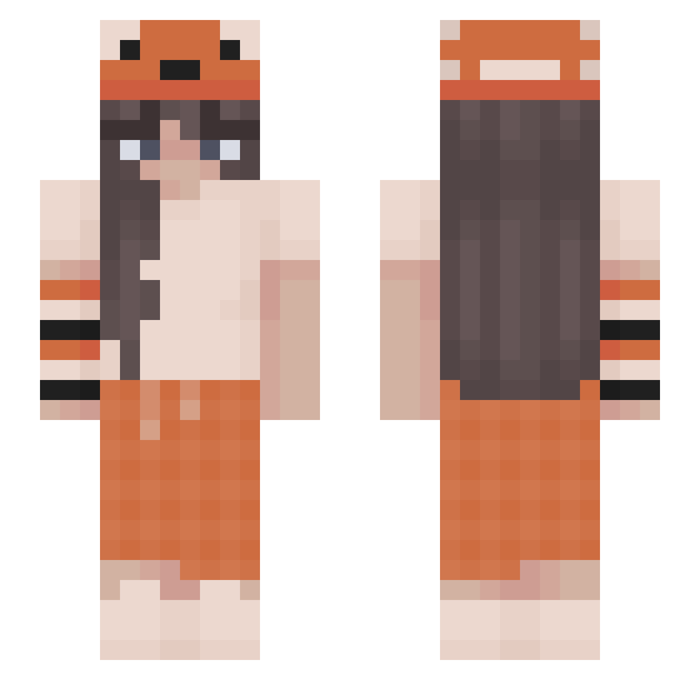 aslk Minecraft skin, front and back view