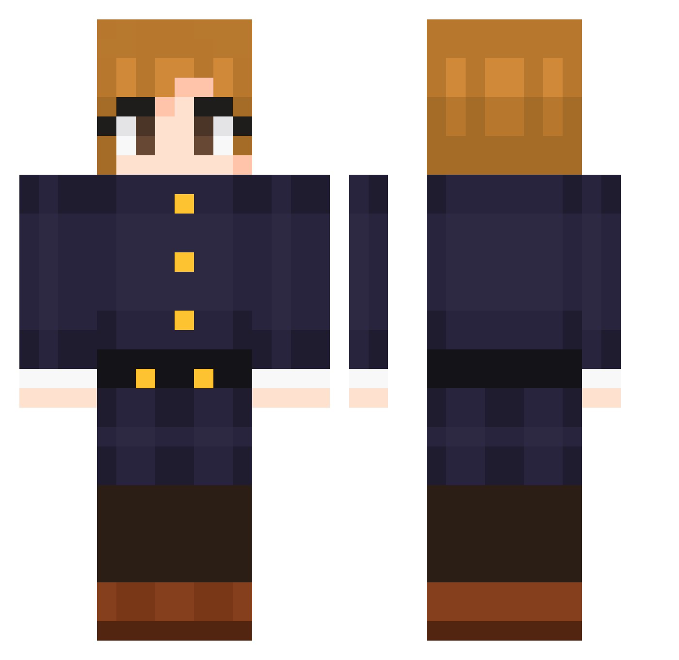 LouDaCrisp Minecraft skin, front and back view