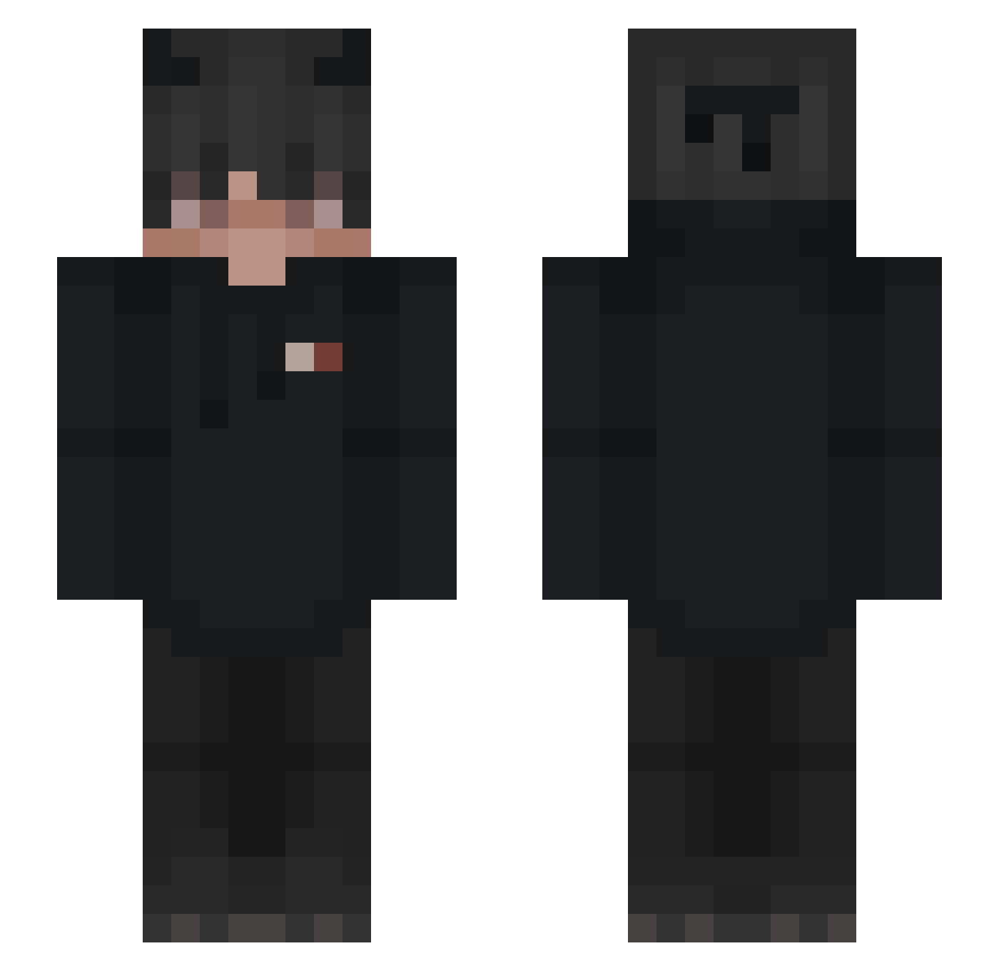 ZOXEY Minecraft skin, front and back view
