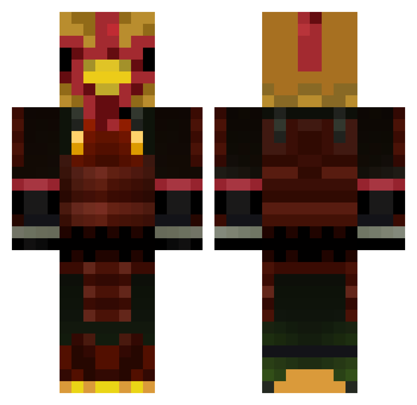 Skakis Minecraft skin, front and back view