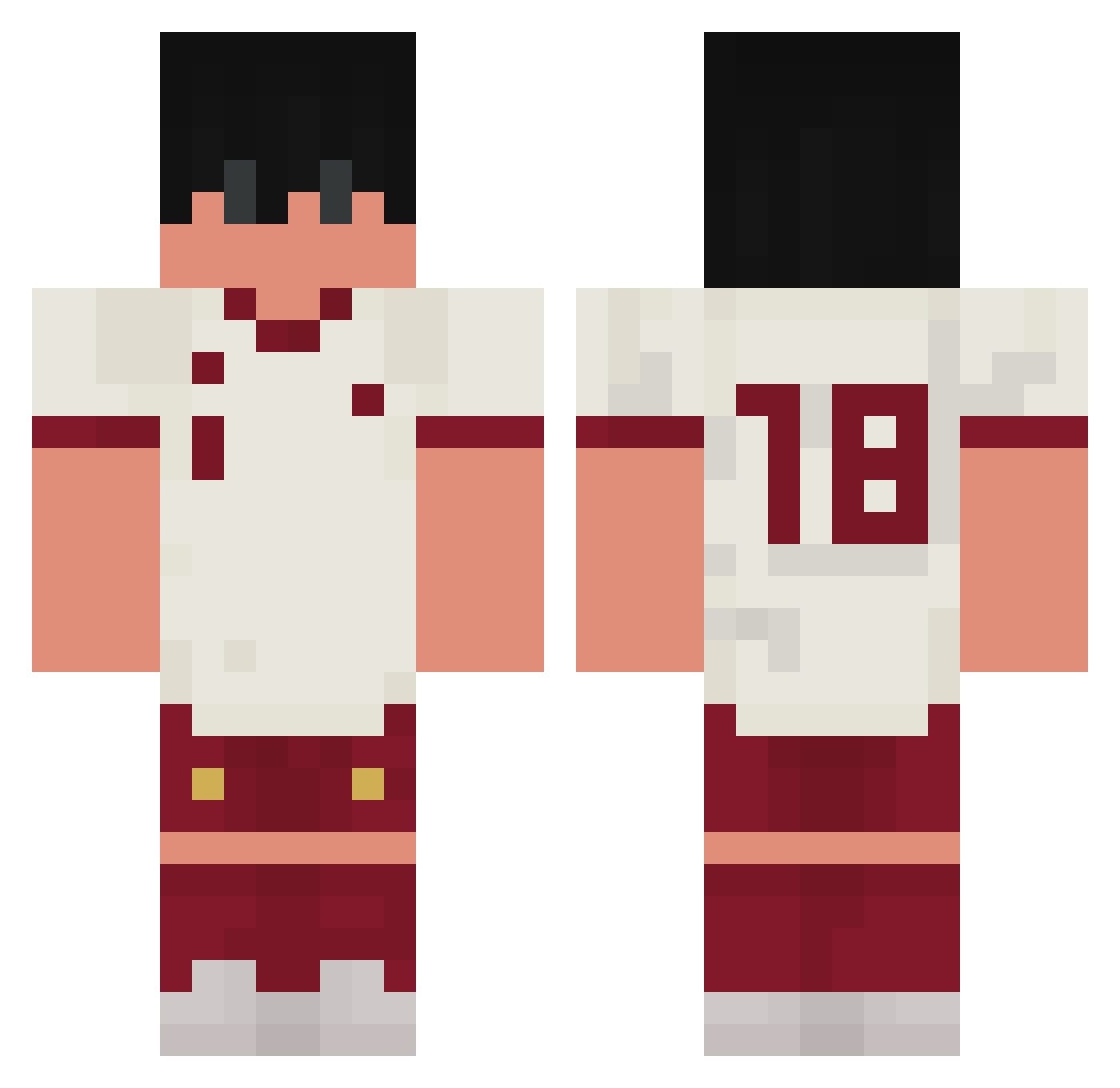 Lopessitoo Minecraft skin, front and back view