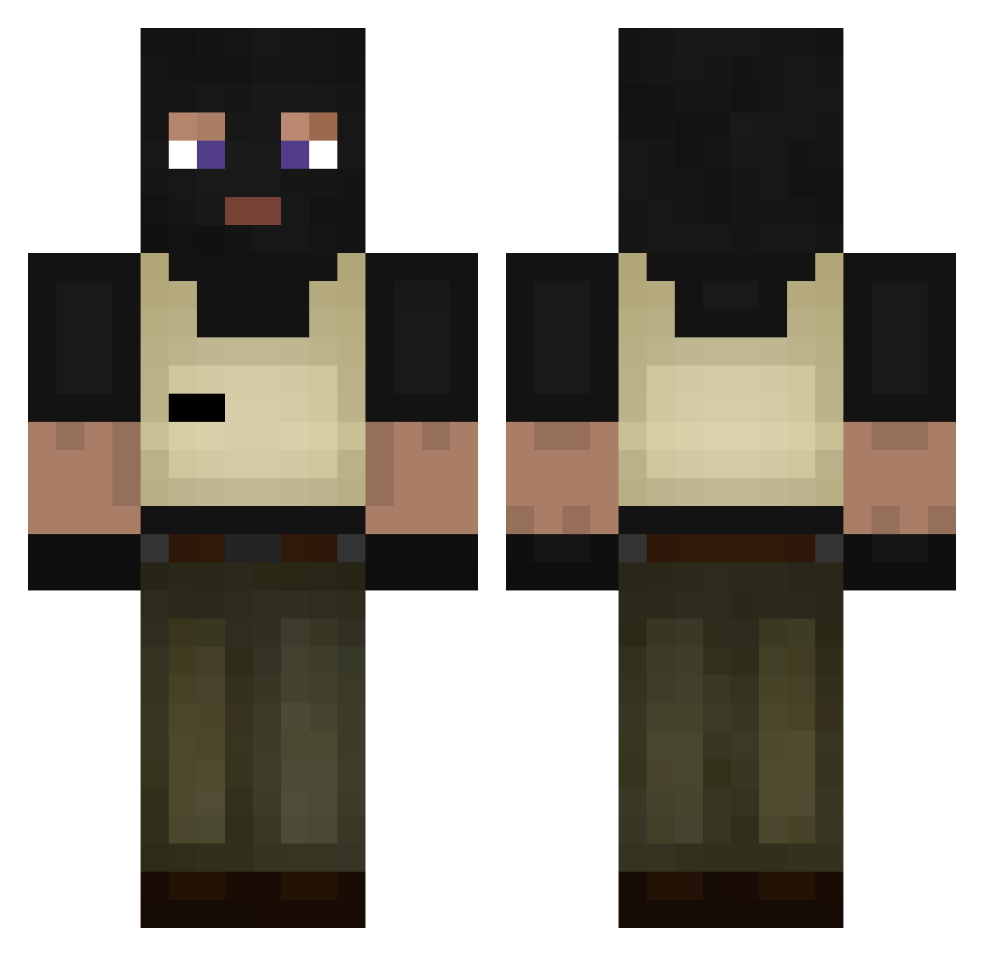 ewht Minecraft skin, front and back view