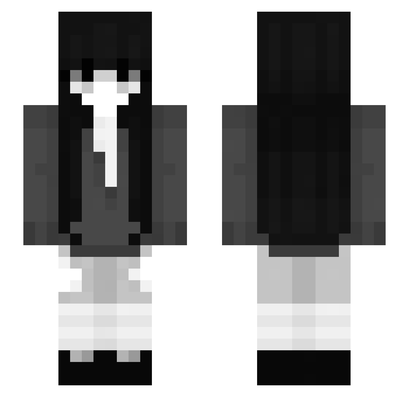Jxah Minecraft skin, front and back view