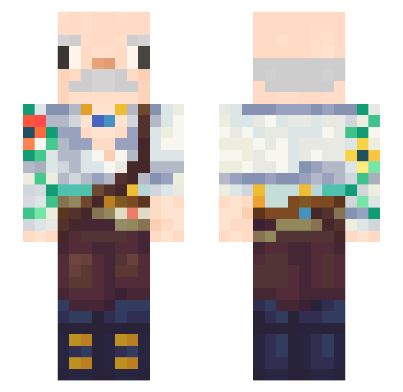 LatvianGooSe Minecraft skin, front and back view