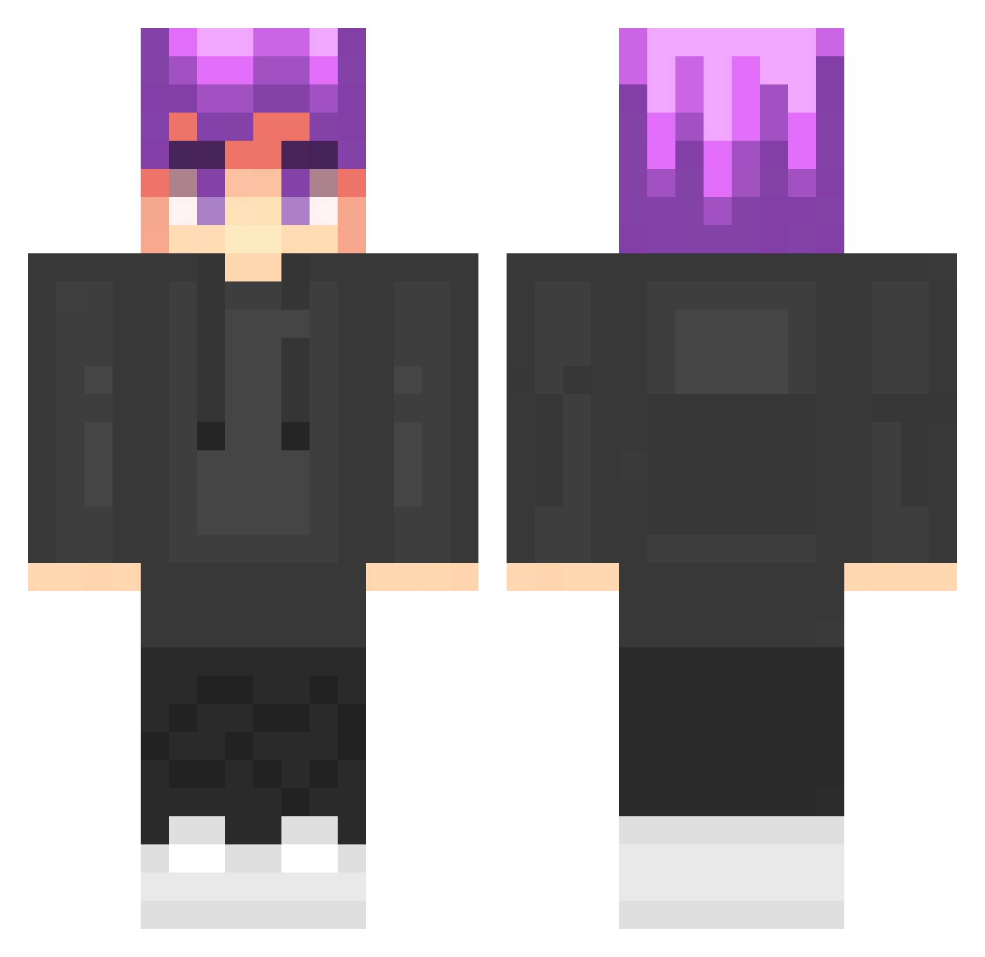 Warceli Minecraft skin, front and back view