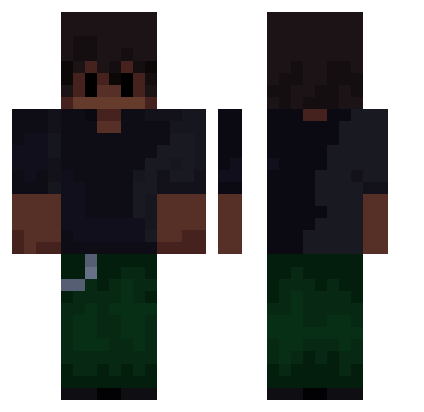 VitreXik Minecraft skin, front and back view