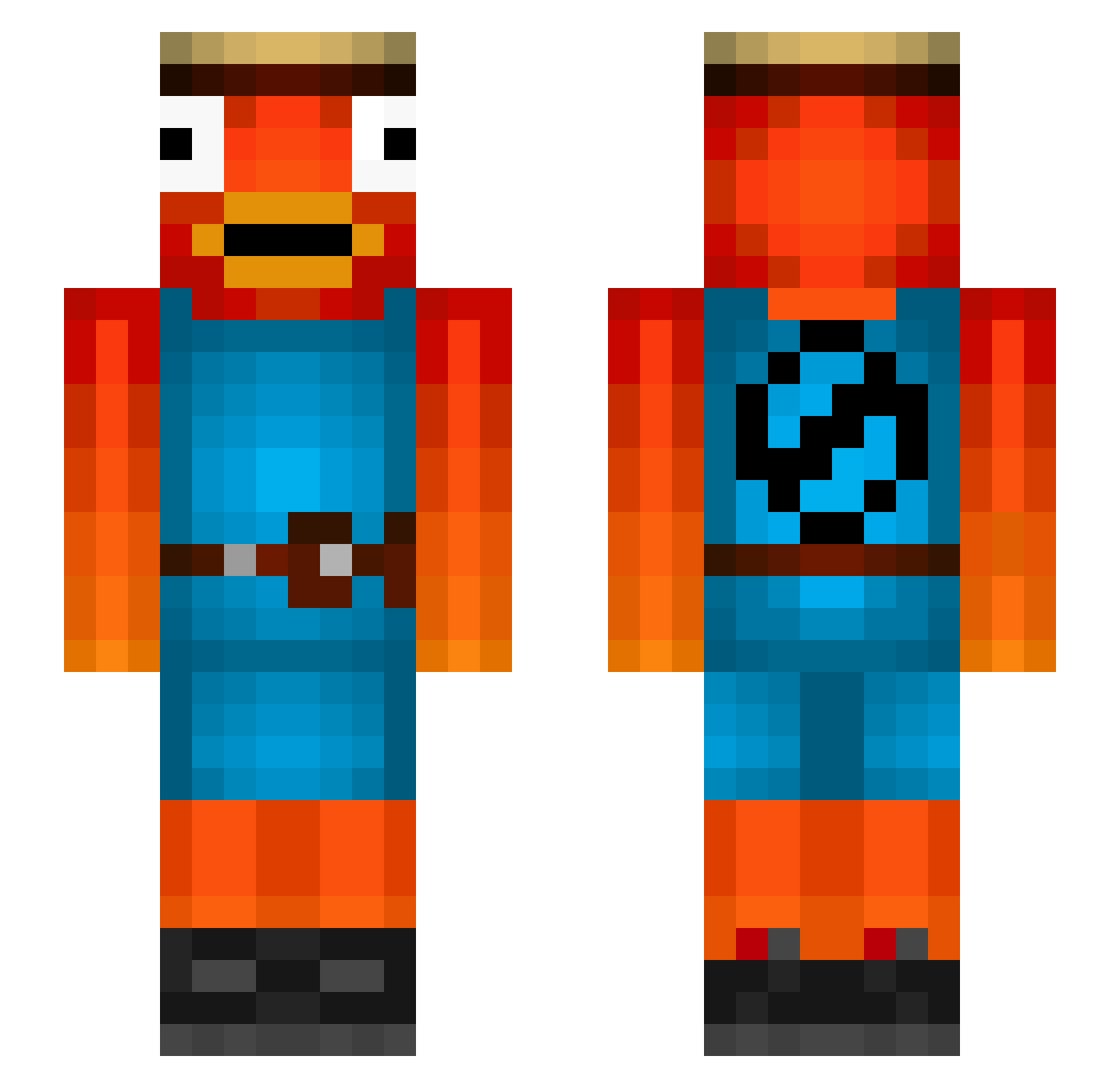Sel1337 Minecraft skin, front and back view