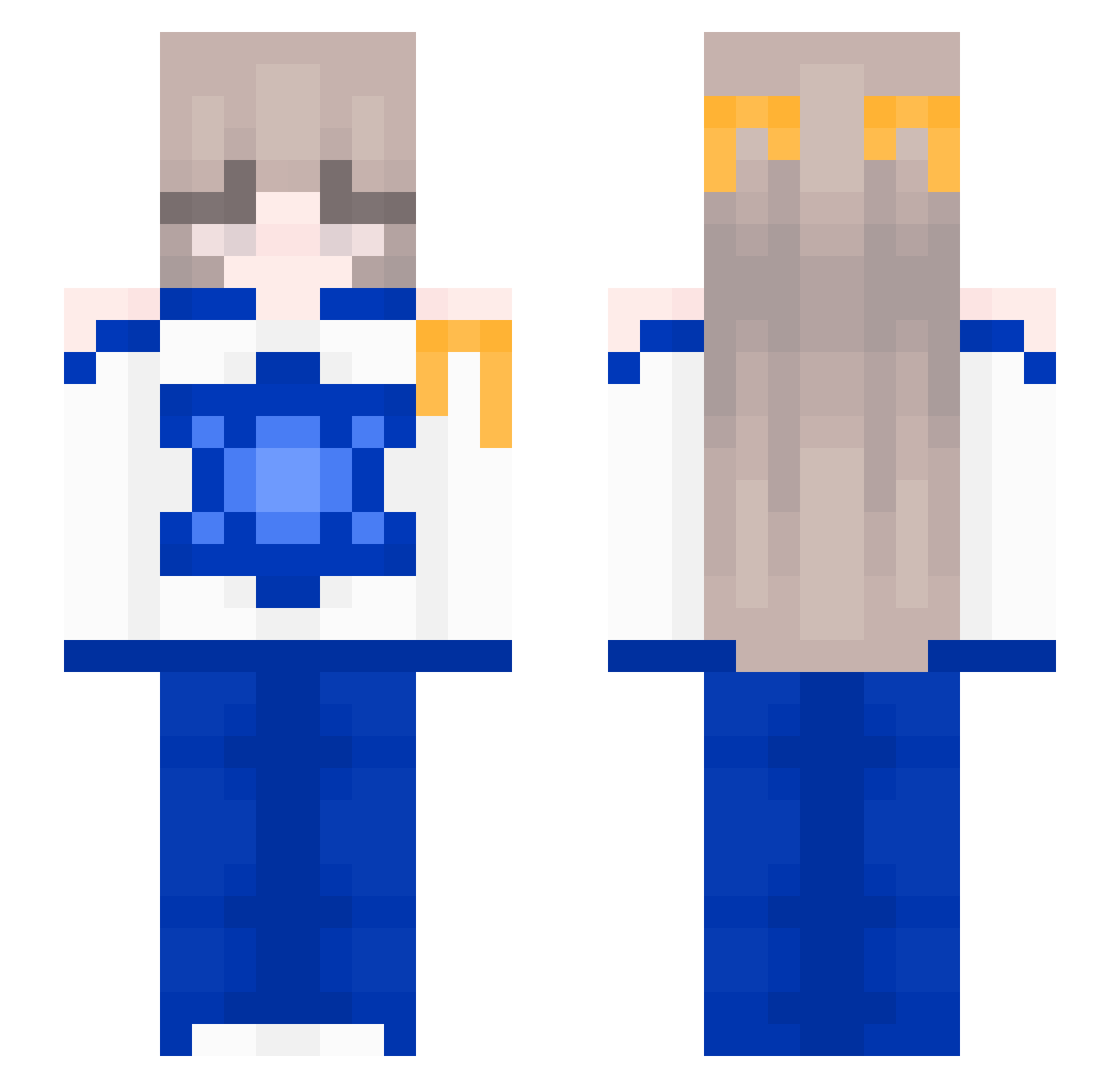 sxluvz Minecraft skin, front and back view