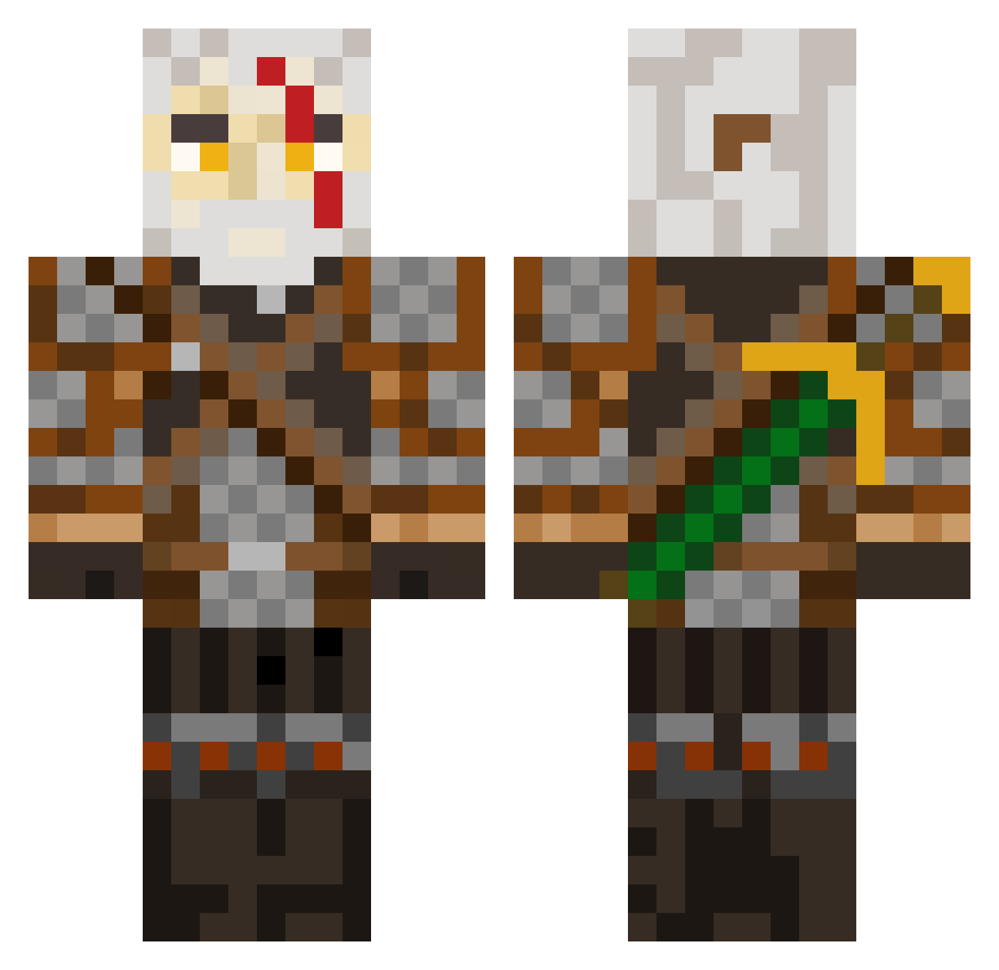 Biel0307 Minecraft skin, front and back view