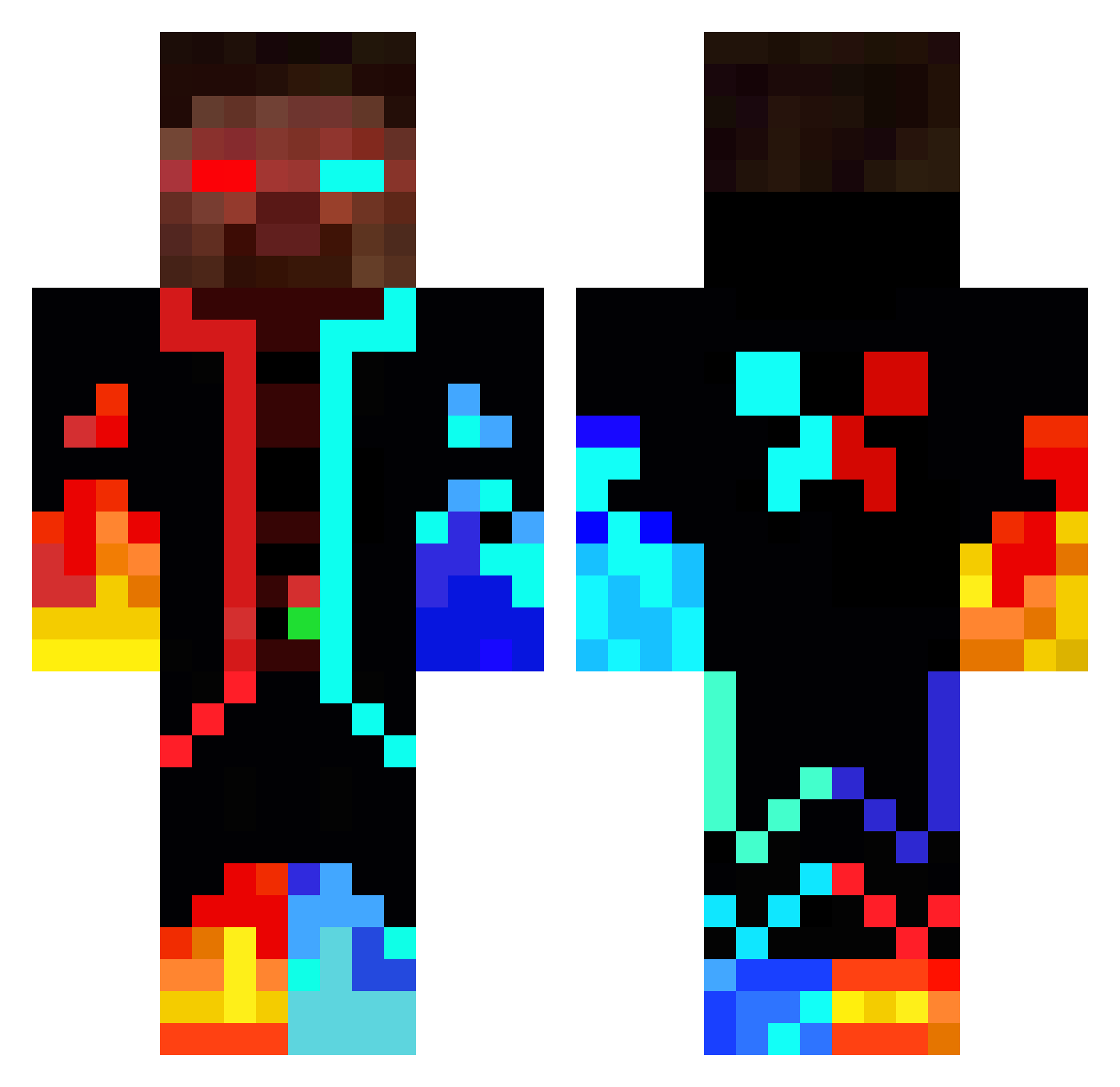 SirPulli Minecraft skin, front and back view