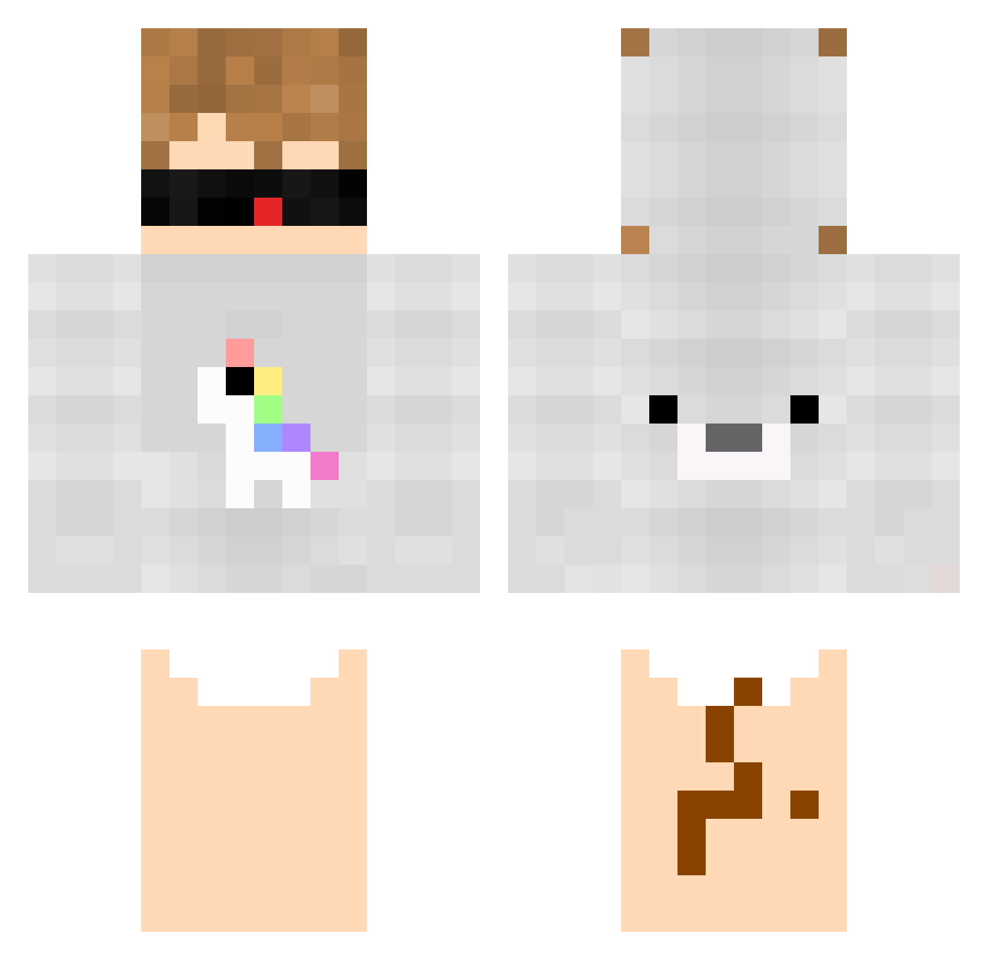 Uxbeliebt Minecraft skin, front and back view