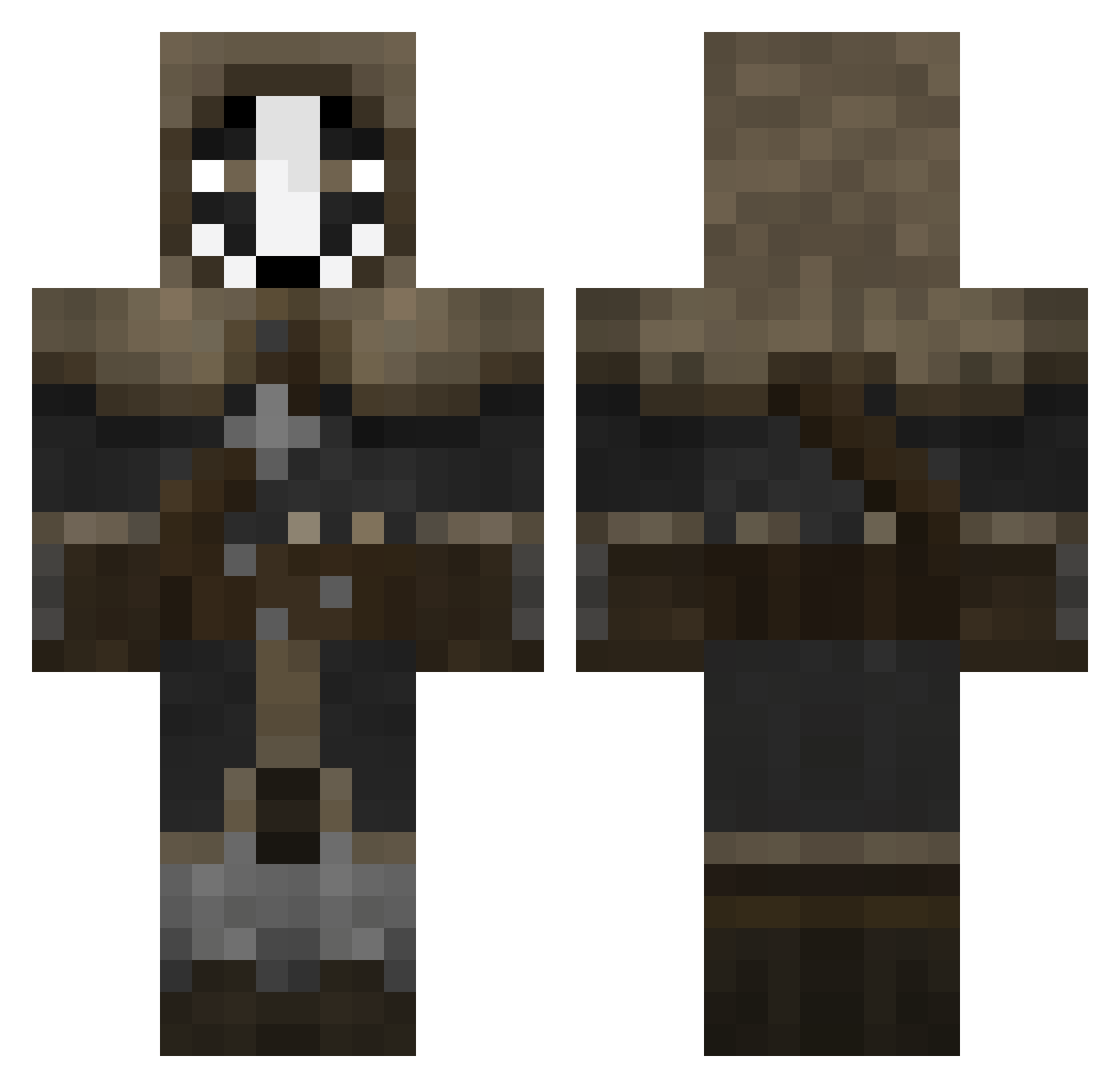ScareCroBoat Minecraft skin, front and back view